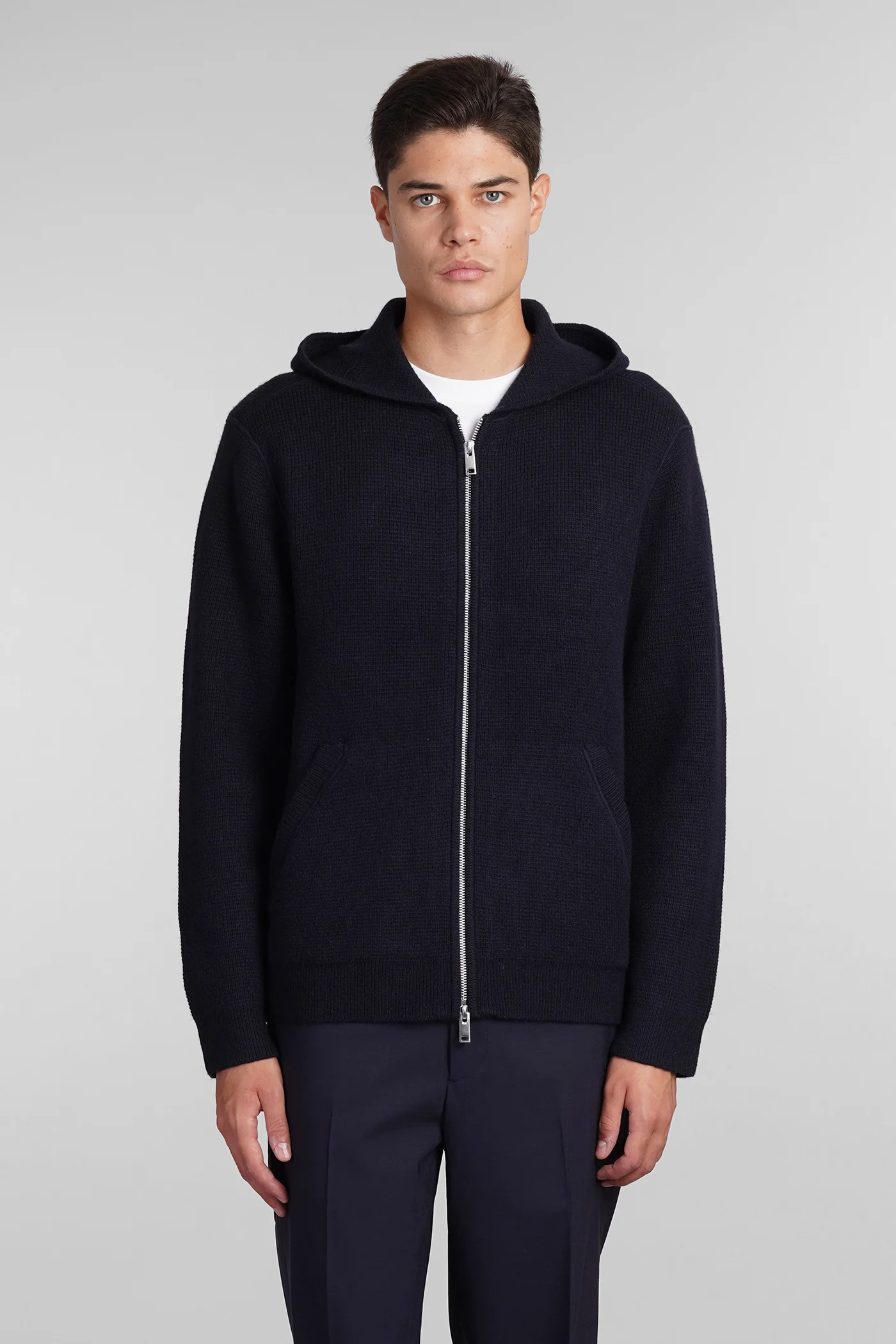 Casual jacket in blue cashmere - Image 6