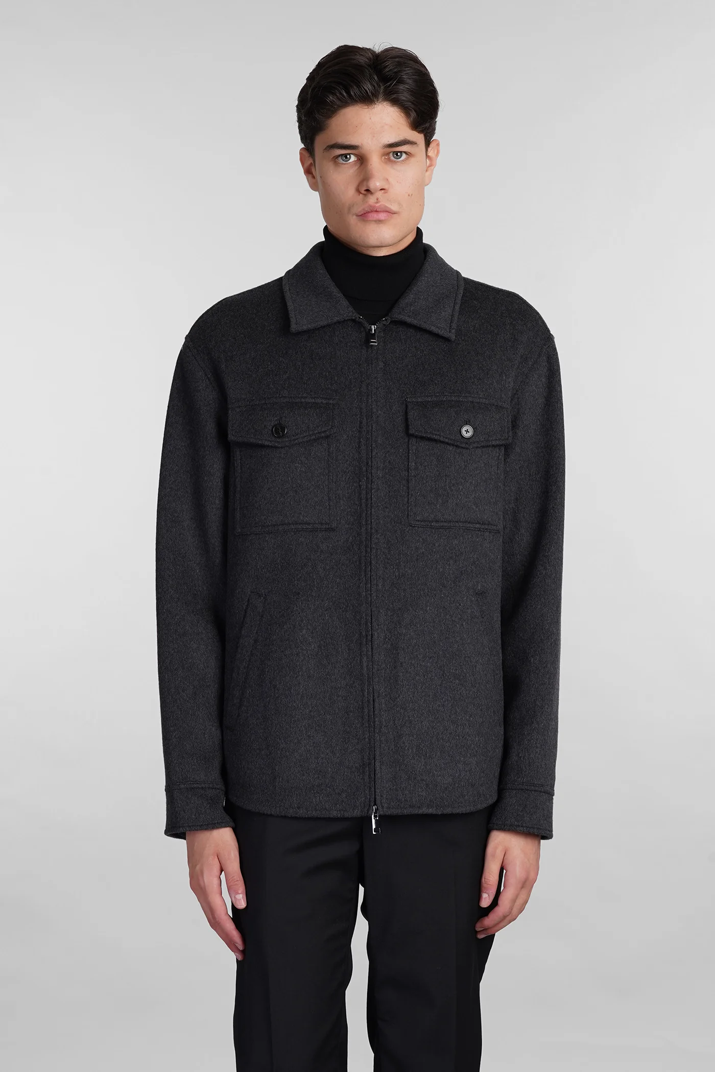 Casual jacket in grey wool