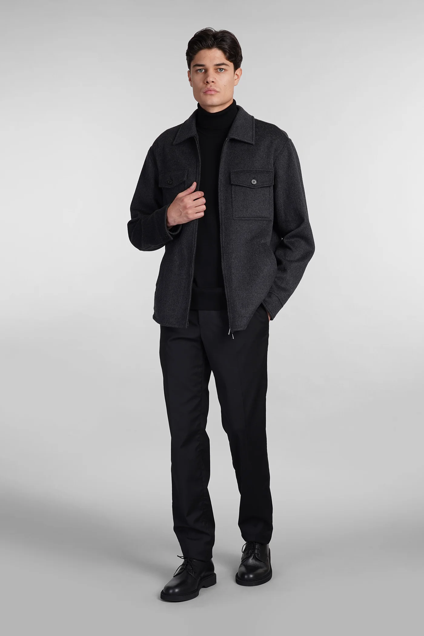 Casual jacket in grey wool - Image 2