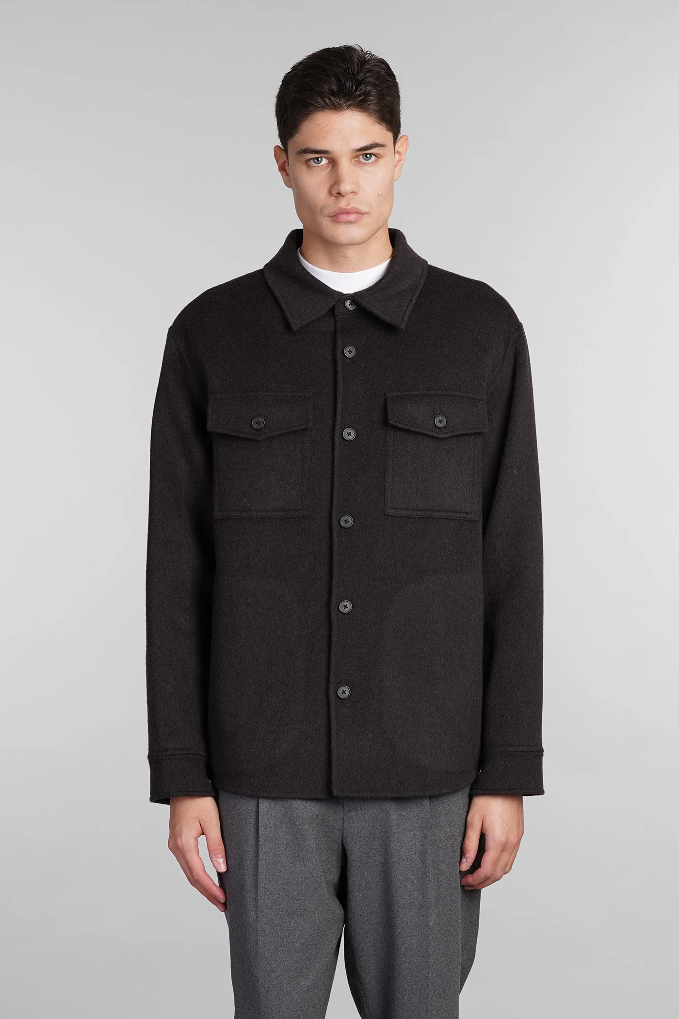 Casual jacket in grey wool