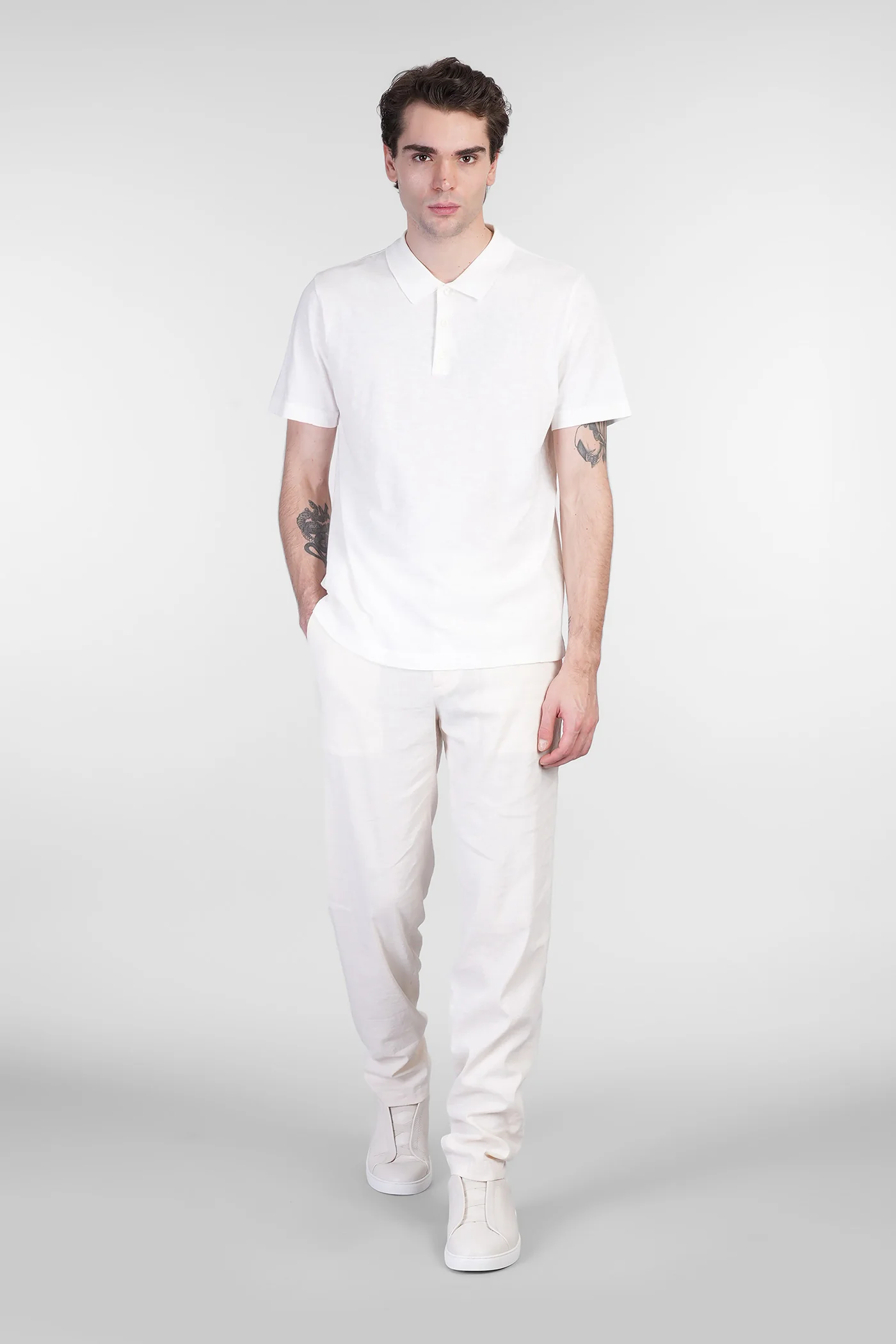 Pants in beige linen - Image 2