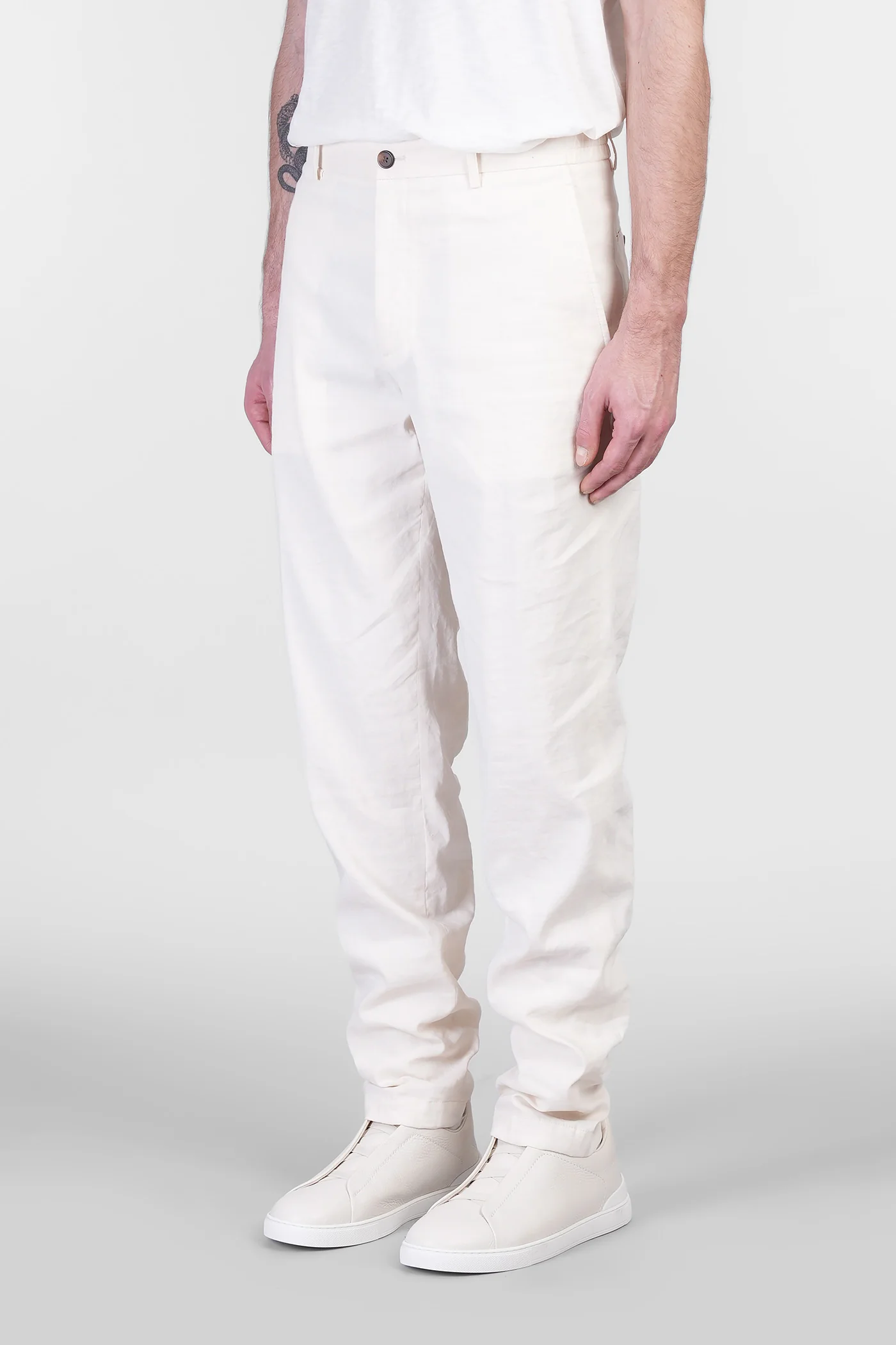 Pants in beige linen - Image 4