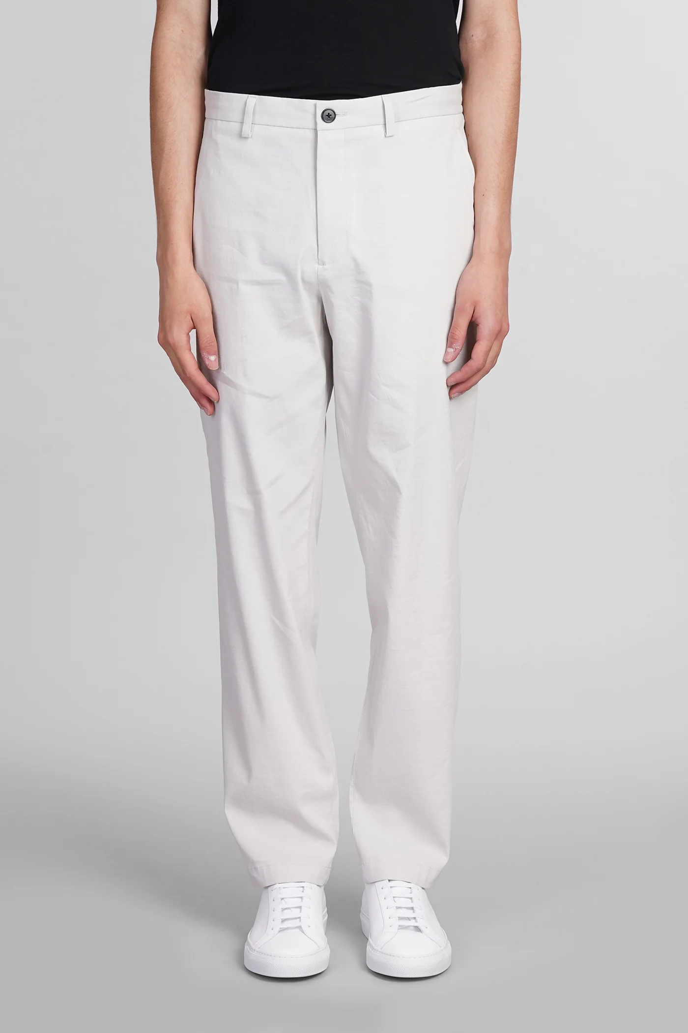 Pants in grey linen