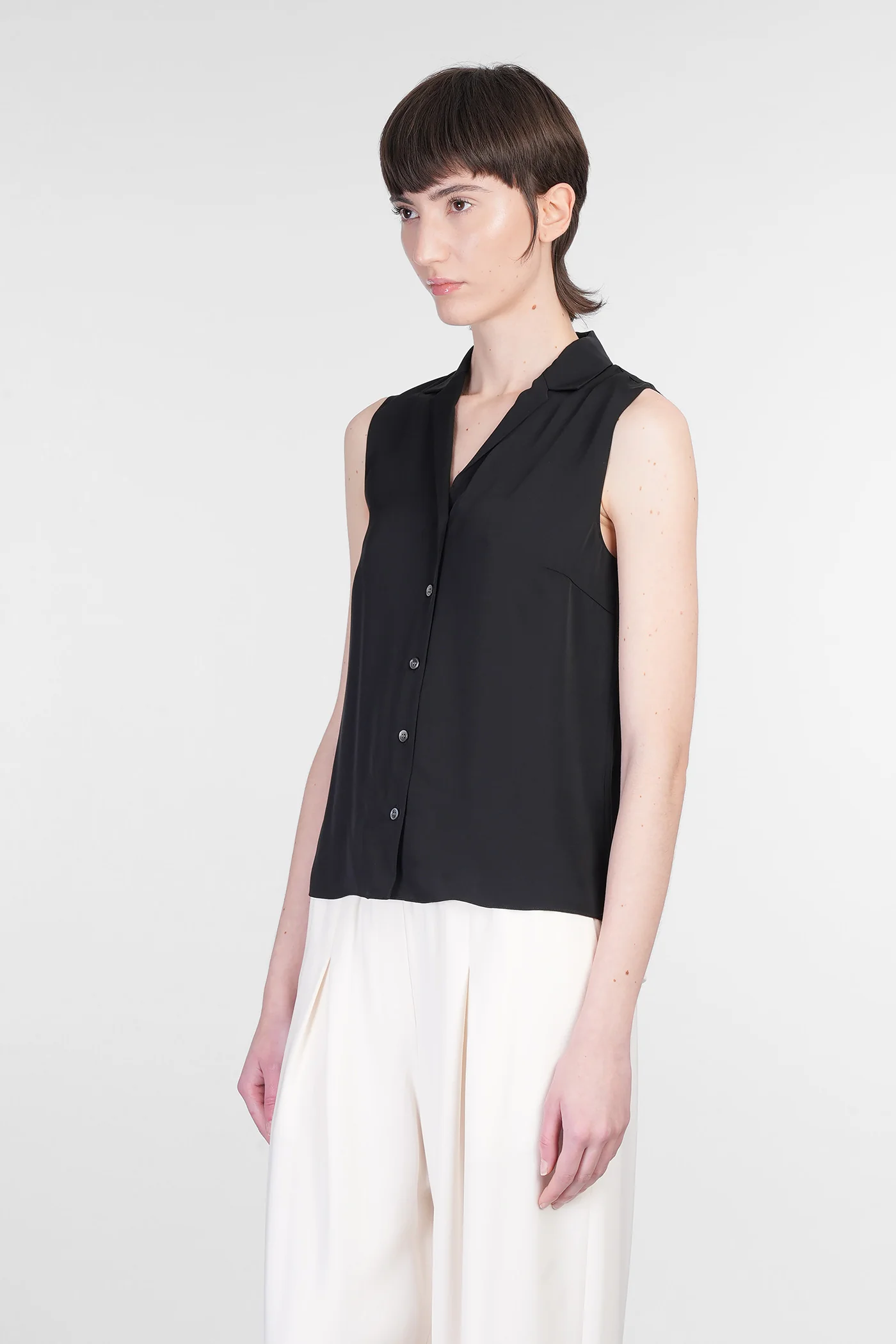 Shirt in black silk - Image 4