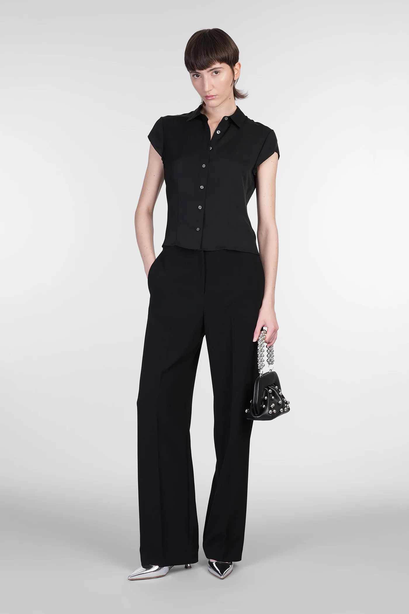 Shirt in black silk - Image 2