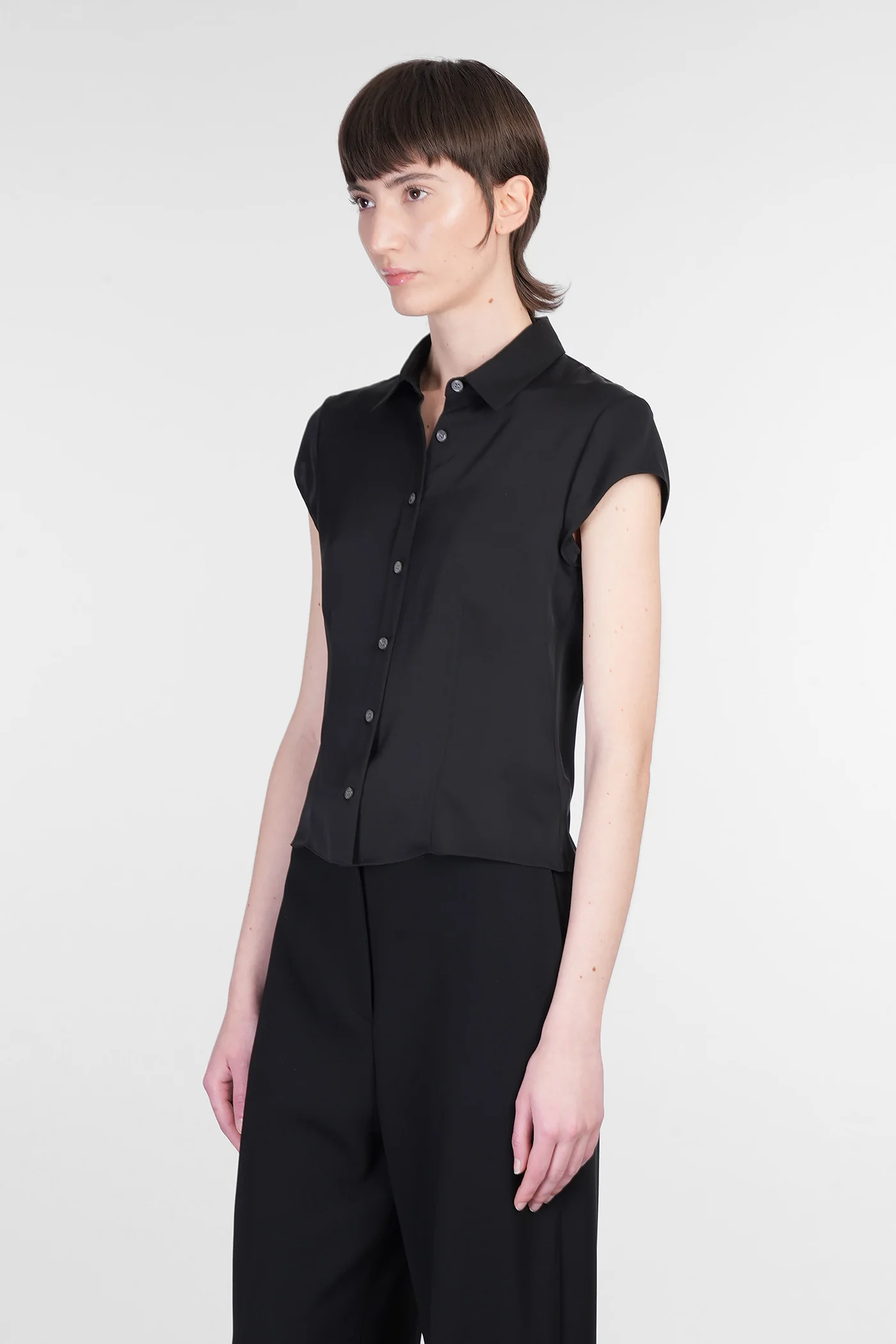 Shirt in black silk - Image 4