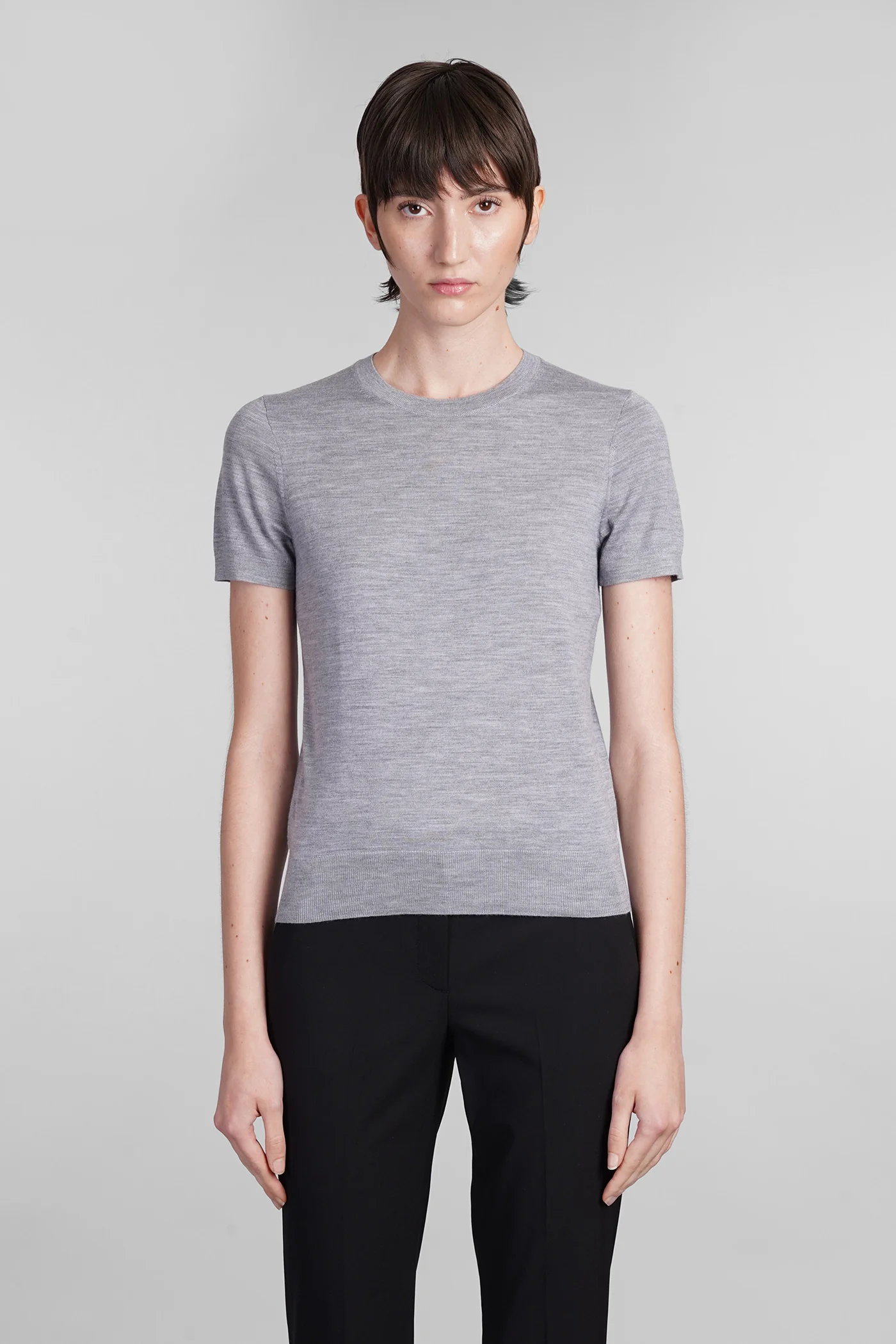 T-Shirt in grey wool