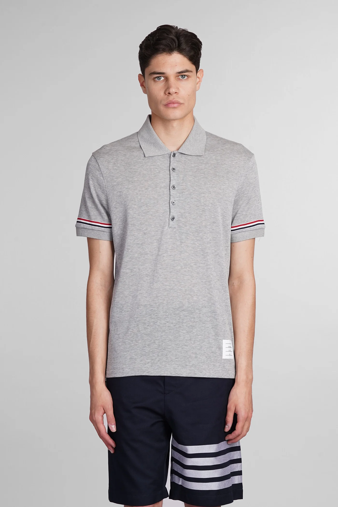 Polo in grey cotton