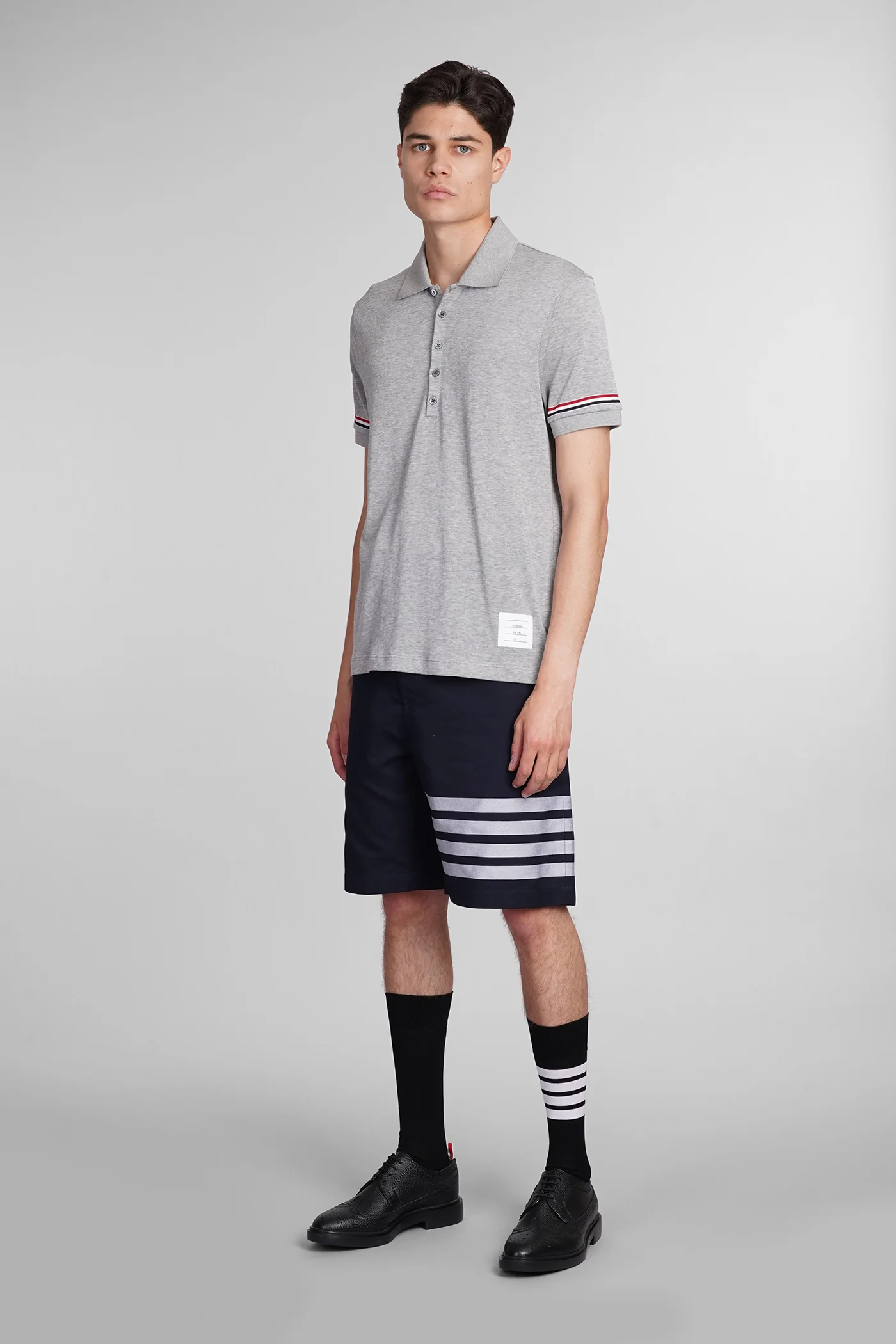 Polo in grey cotton - Image 2