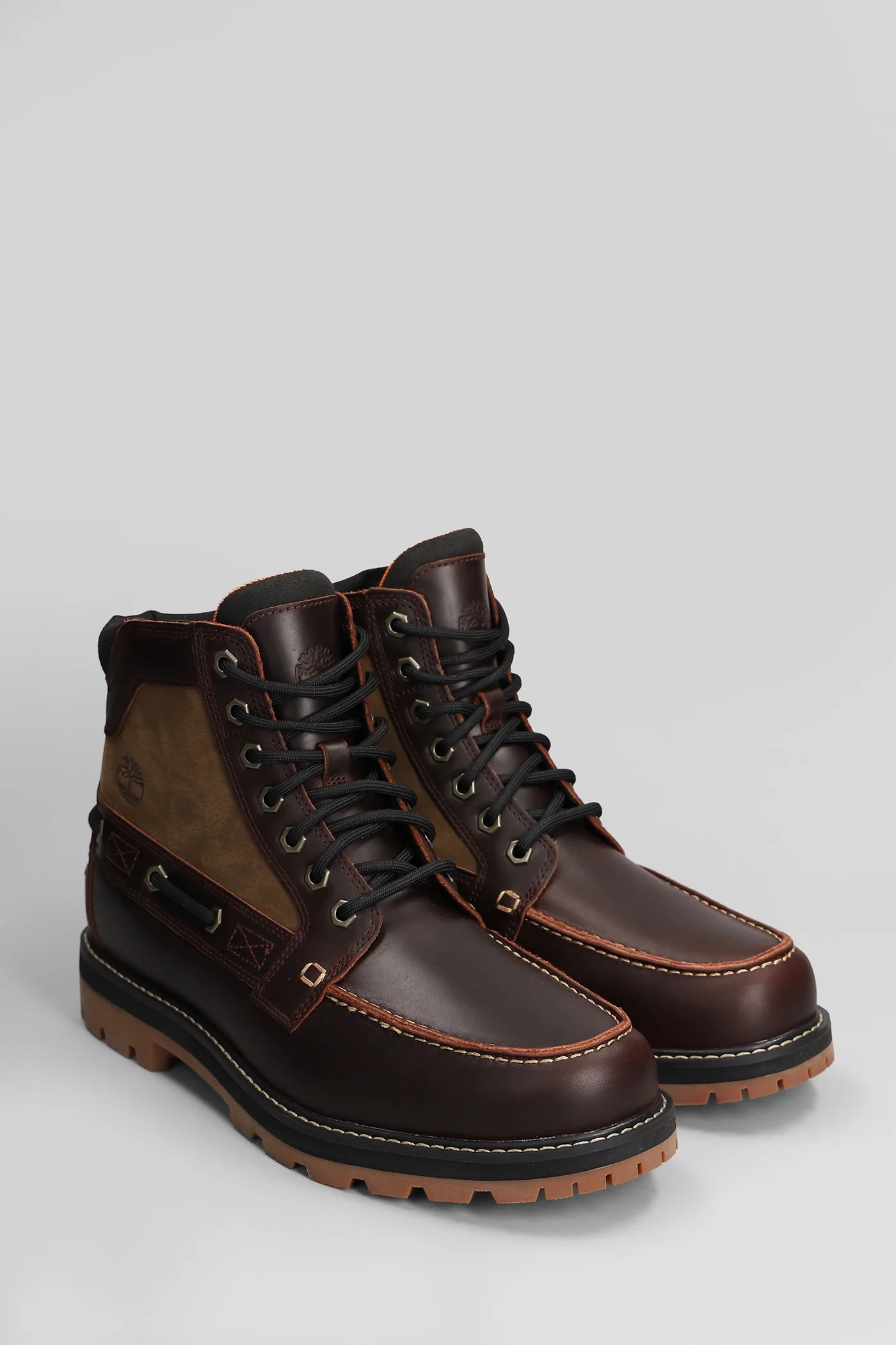 Britton Road Combat boots in bordeaux leather - Image 2