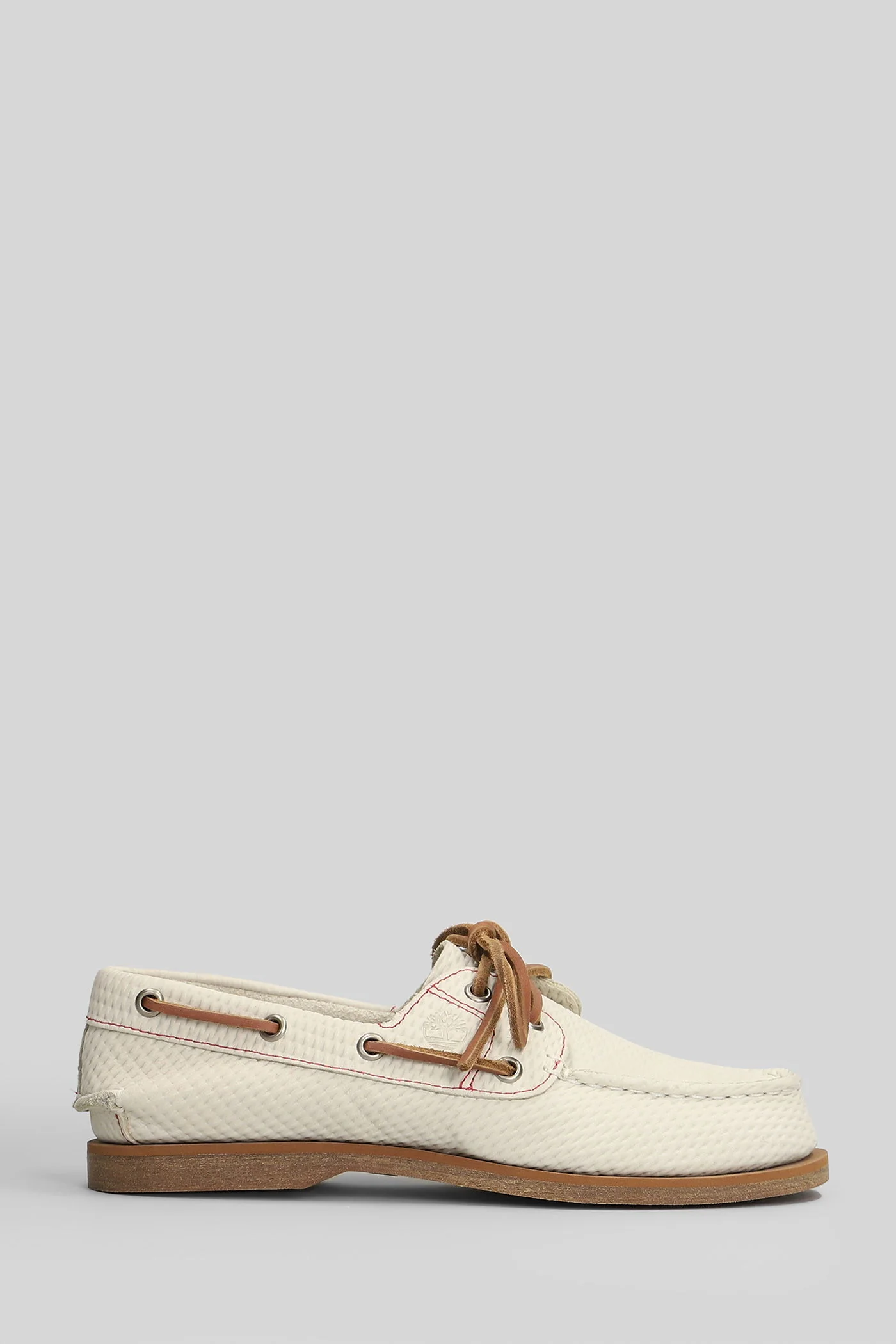 Classic Boat Lace up shoes in beige nubuck