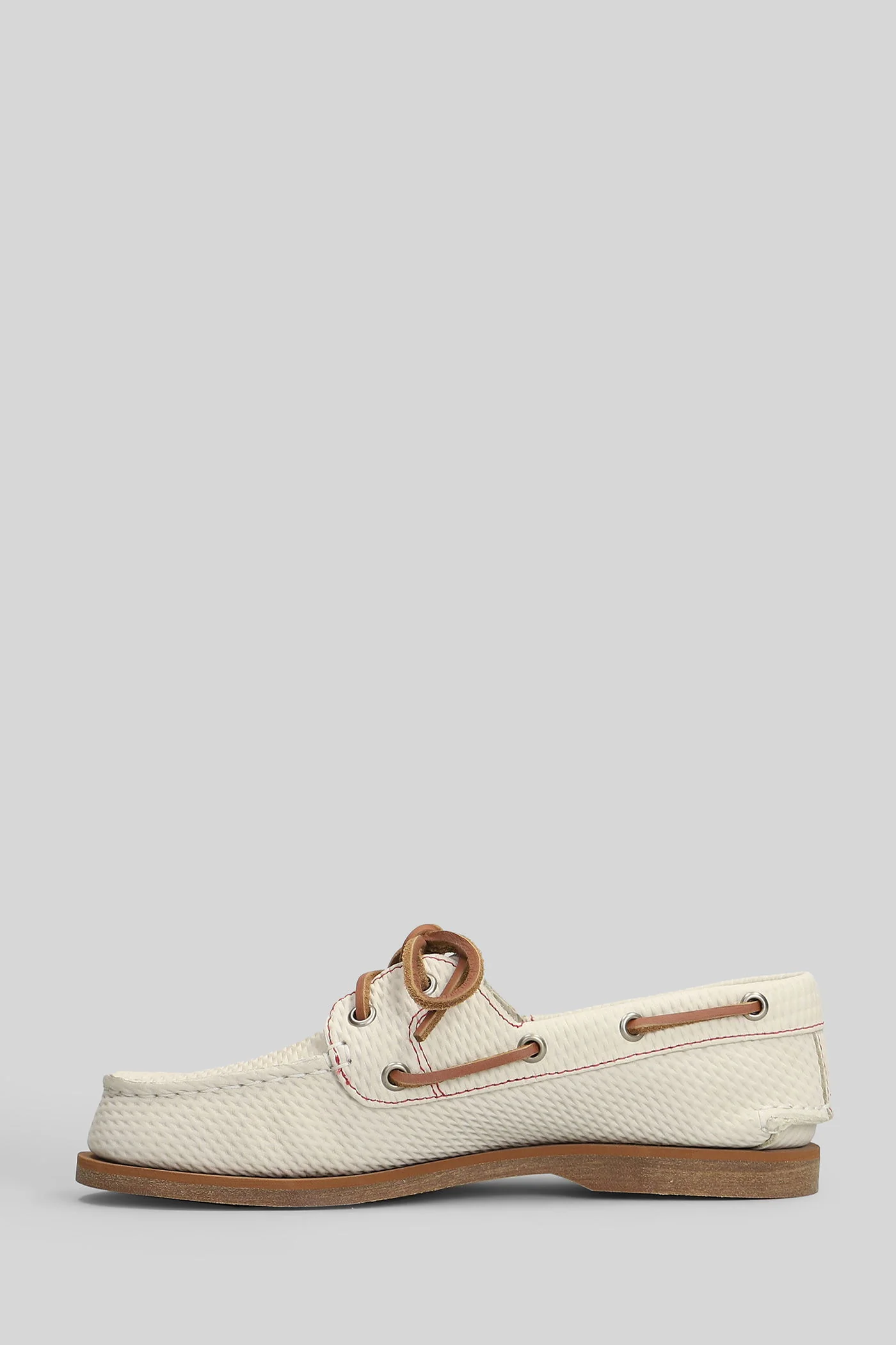 Classic Boat Lace up shoes in beige nubuck - Image 3