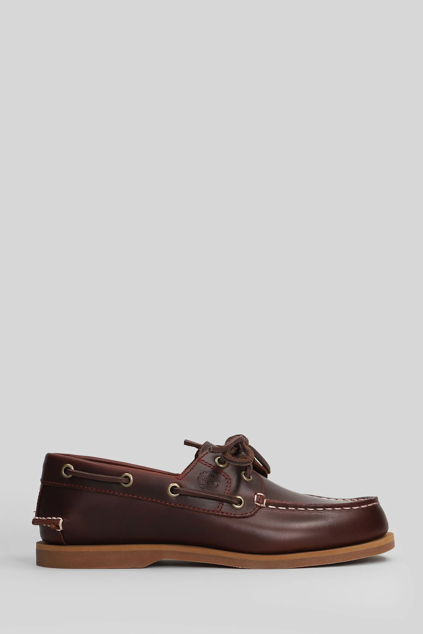 Classic Boat Lace up shoes in bordeaux leather