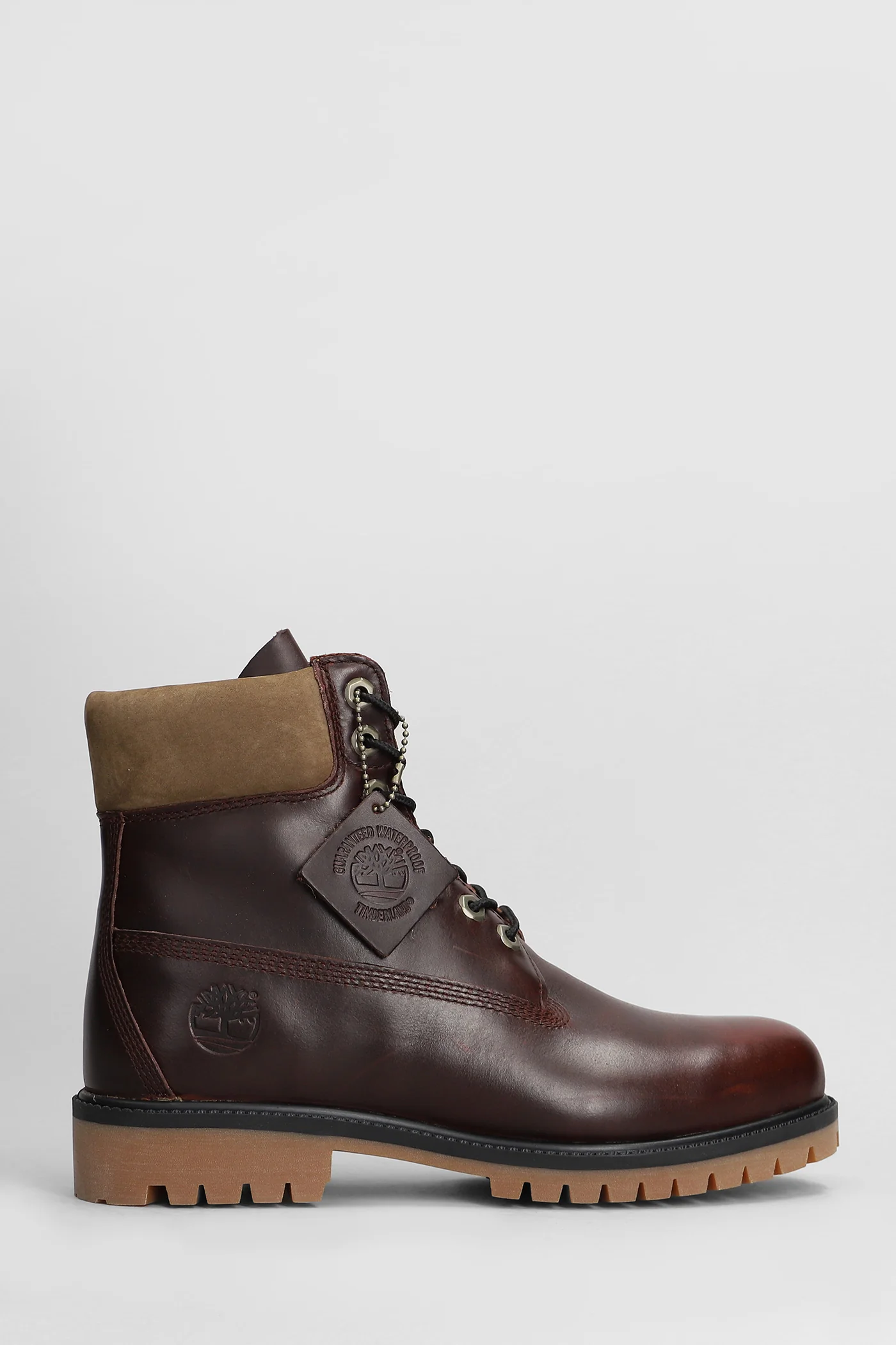 Heritage 6 In Lace Combat boots in bordeaux leather