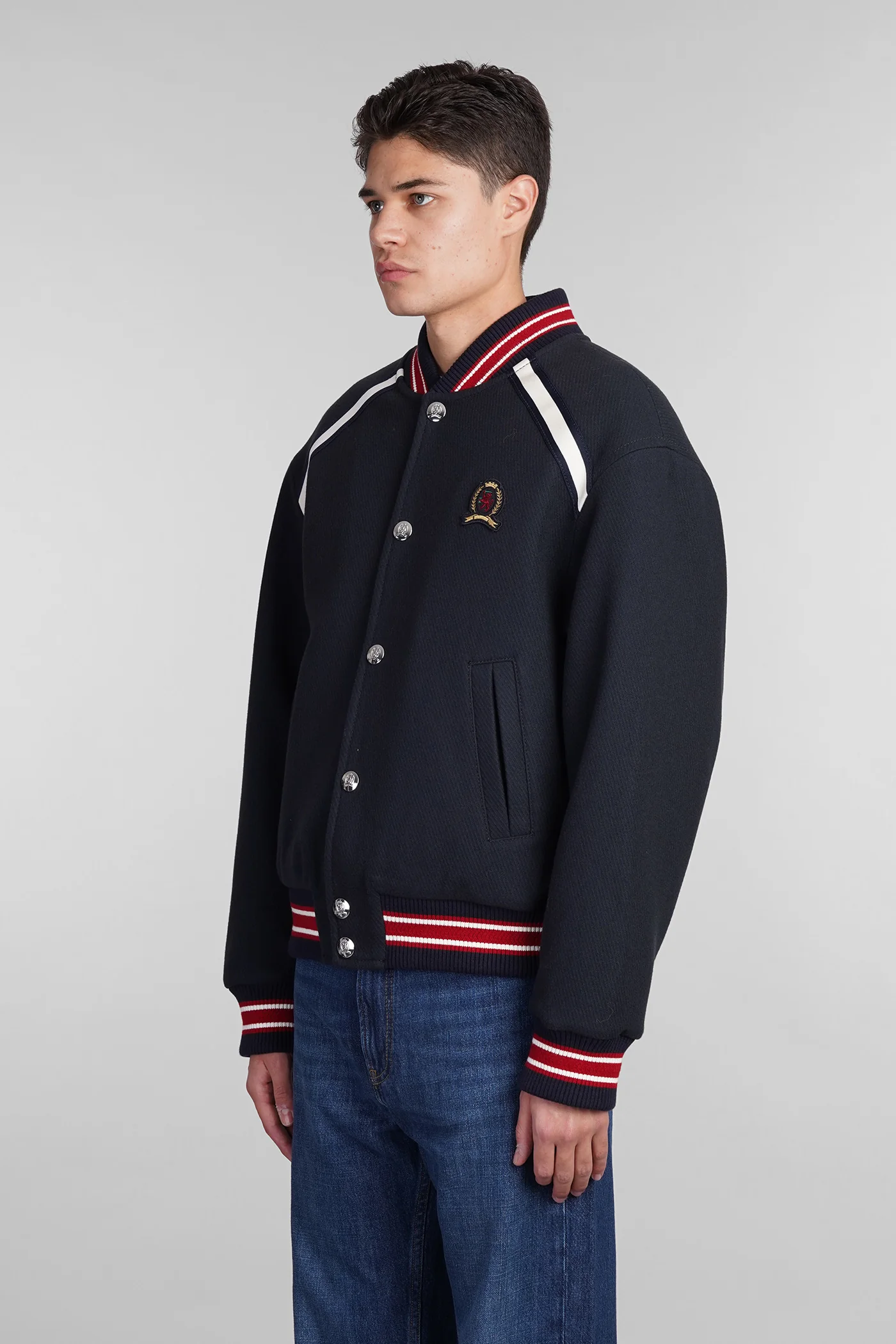 Bomber Jacket in blue wool - Image 4