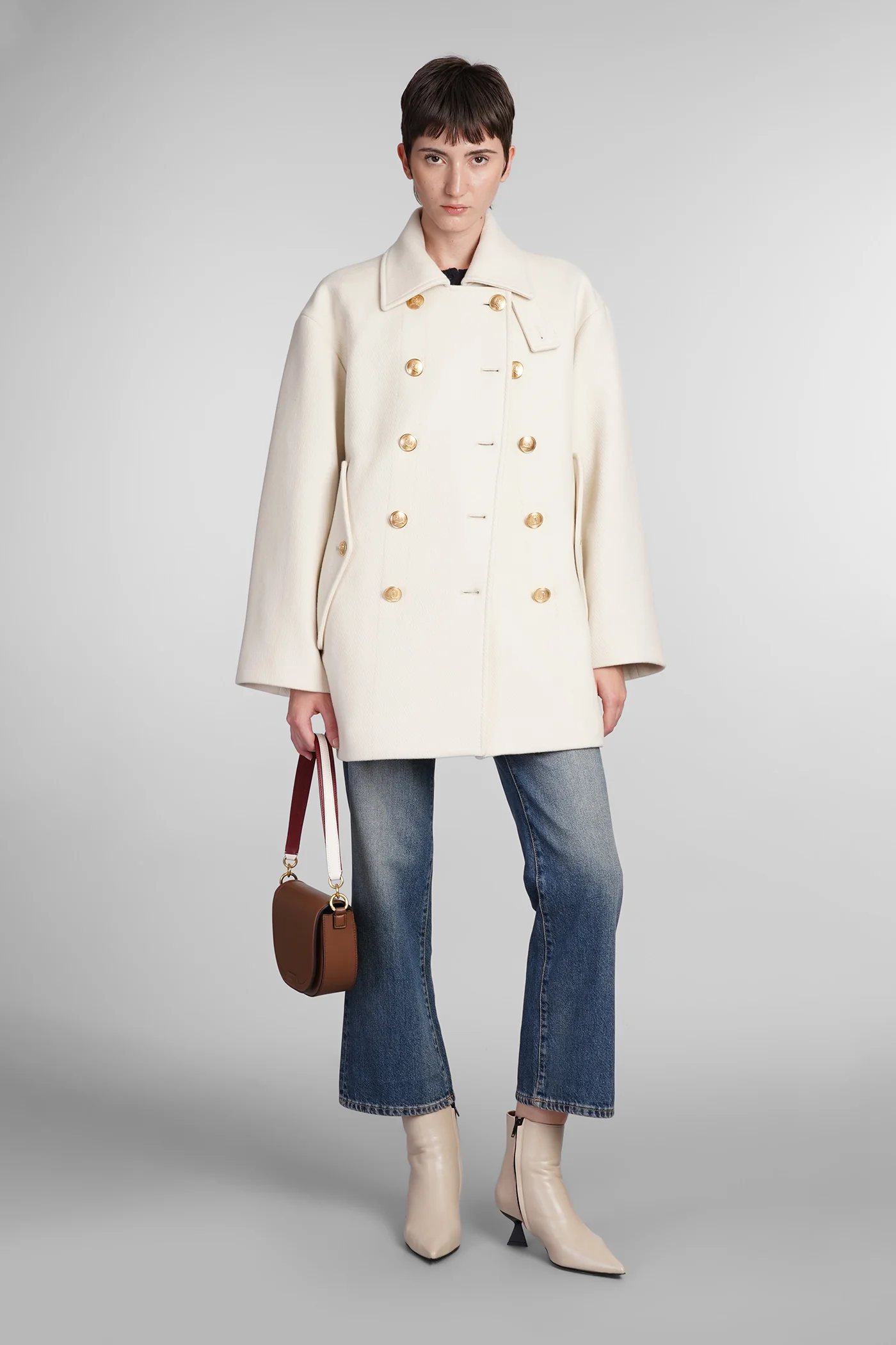 Coat in beige wool - Image 2