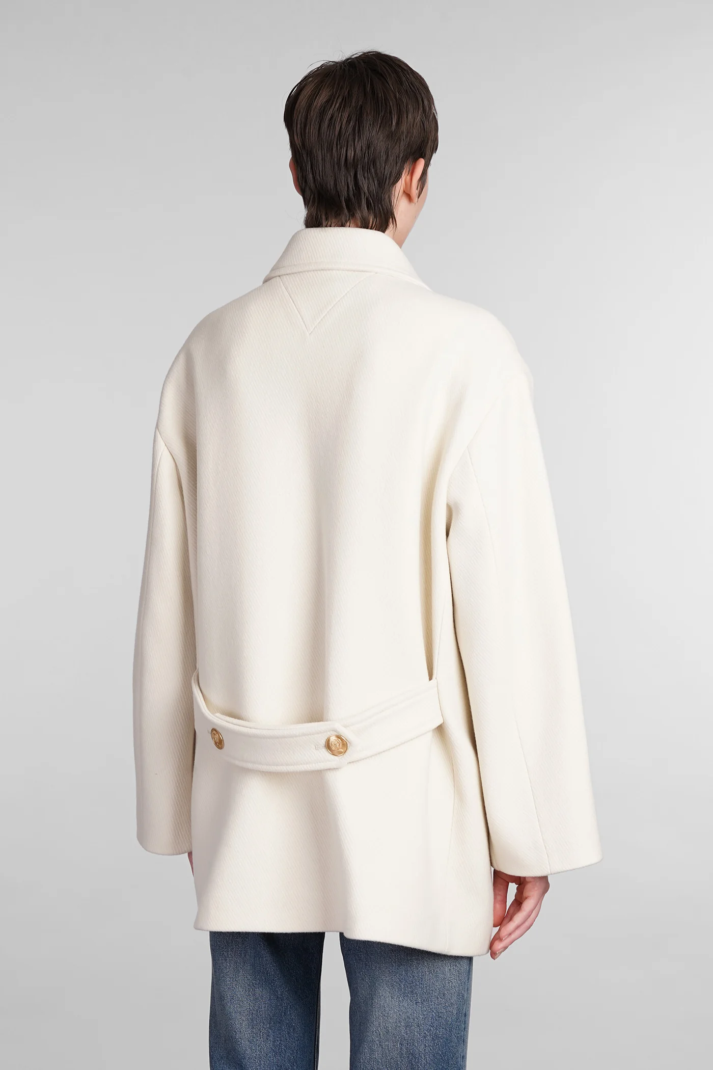 Coat in beige wool - Image 3