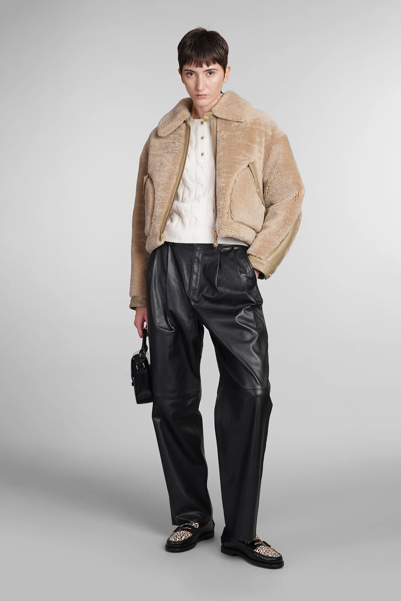 Pants in black leather - Image 2