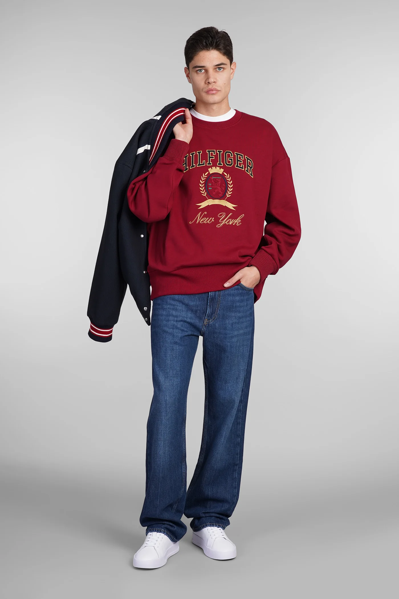 Sweatshirt in bordeaux cotton - Image 2