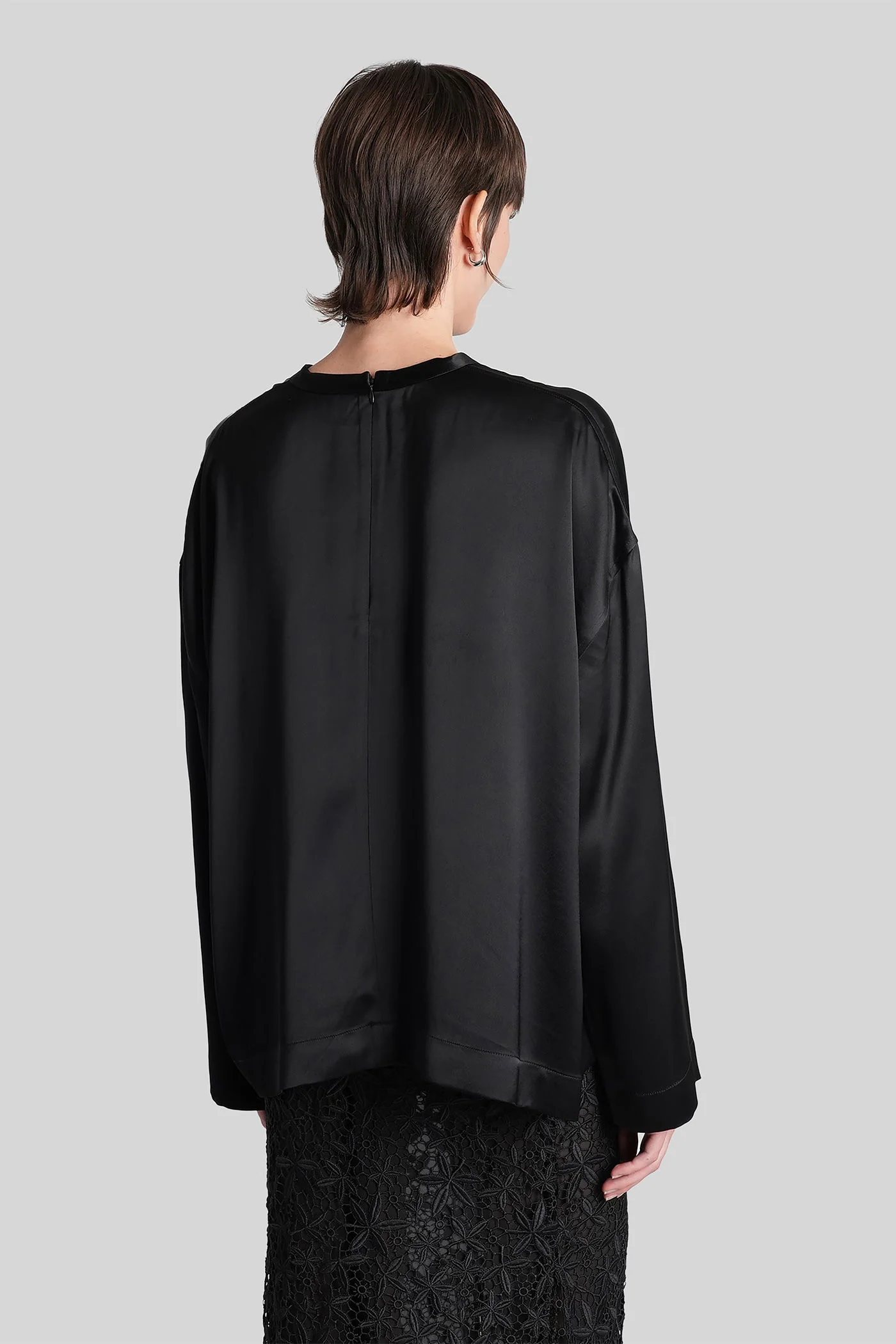 Blouse in black viscose - Image 3