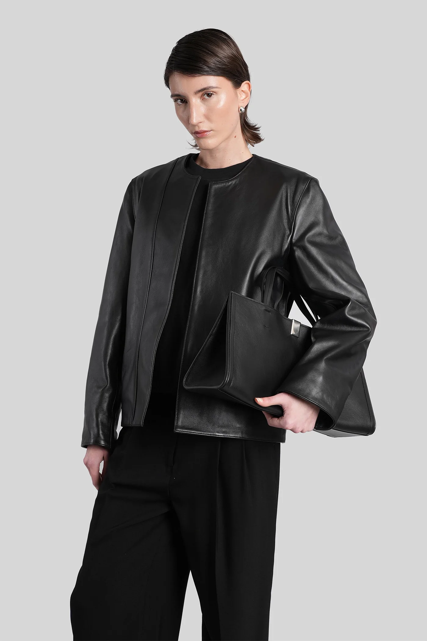 Leather jacket in black leather - Image 2
