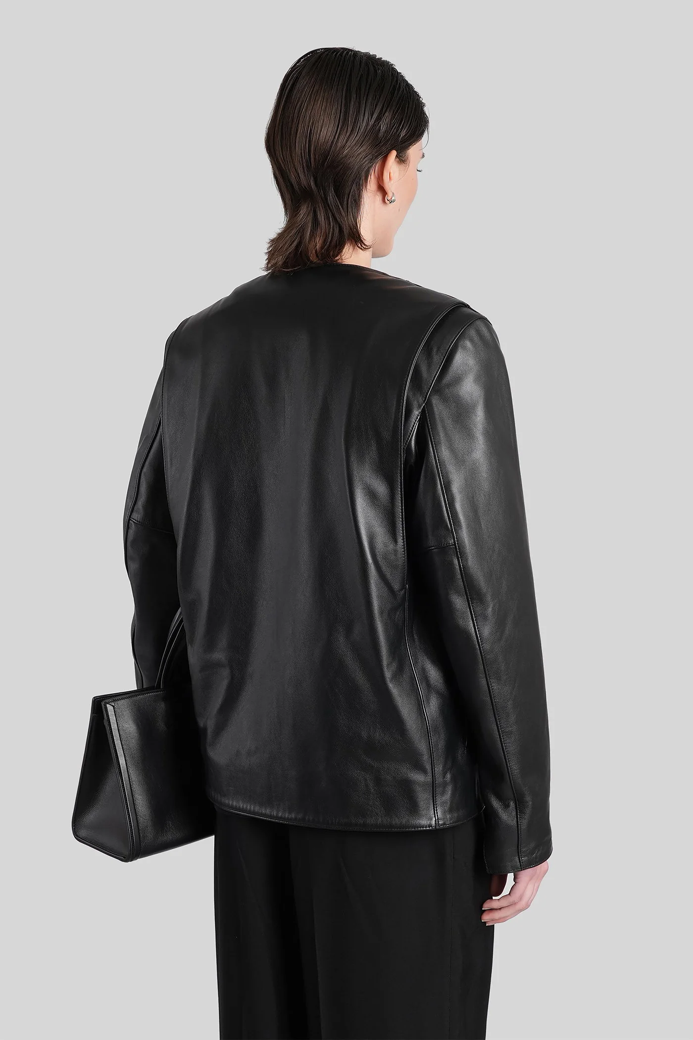 Leather jacket in black leather - Image 3