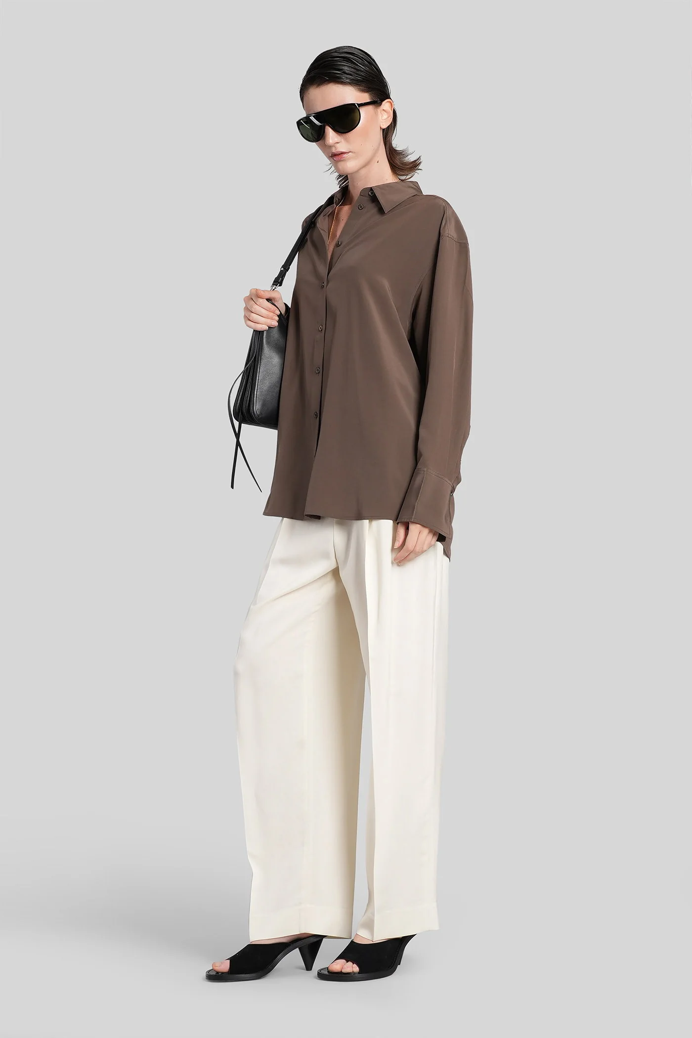 Pants in beige viscose - Image 2