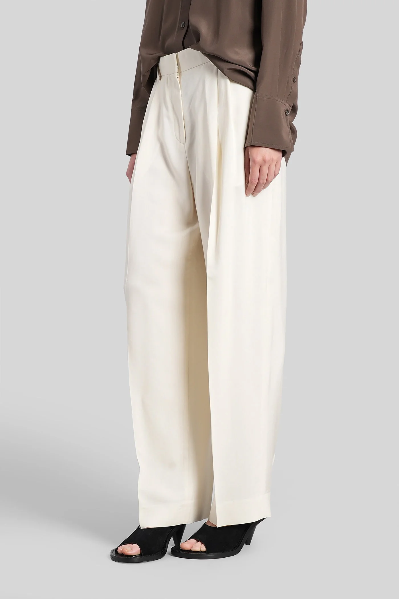 Pants in beige viscose - Image 4