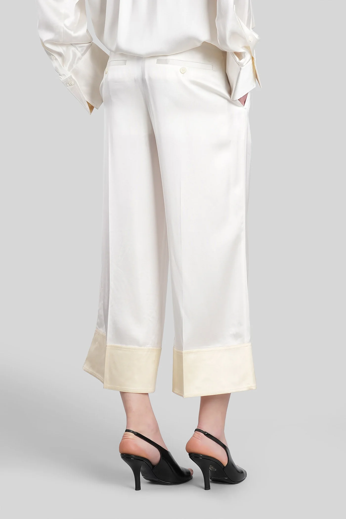 Pants in white viscose - Image 3