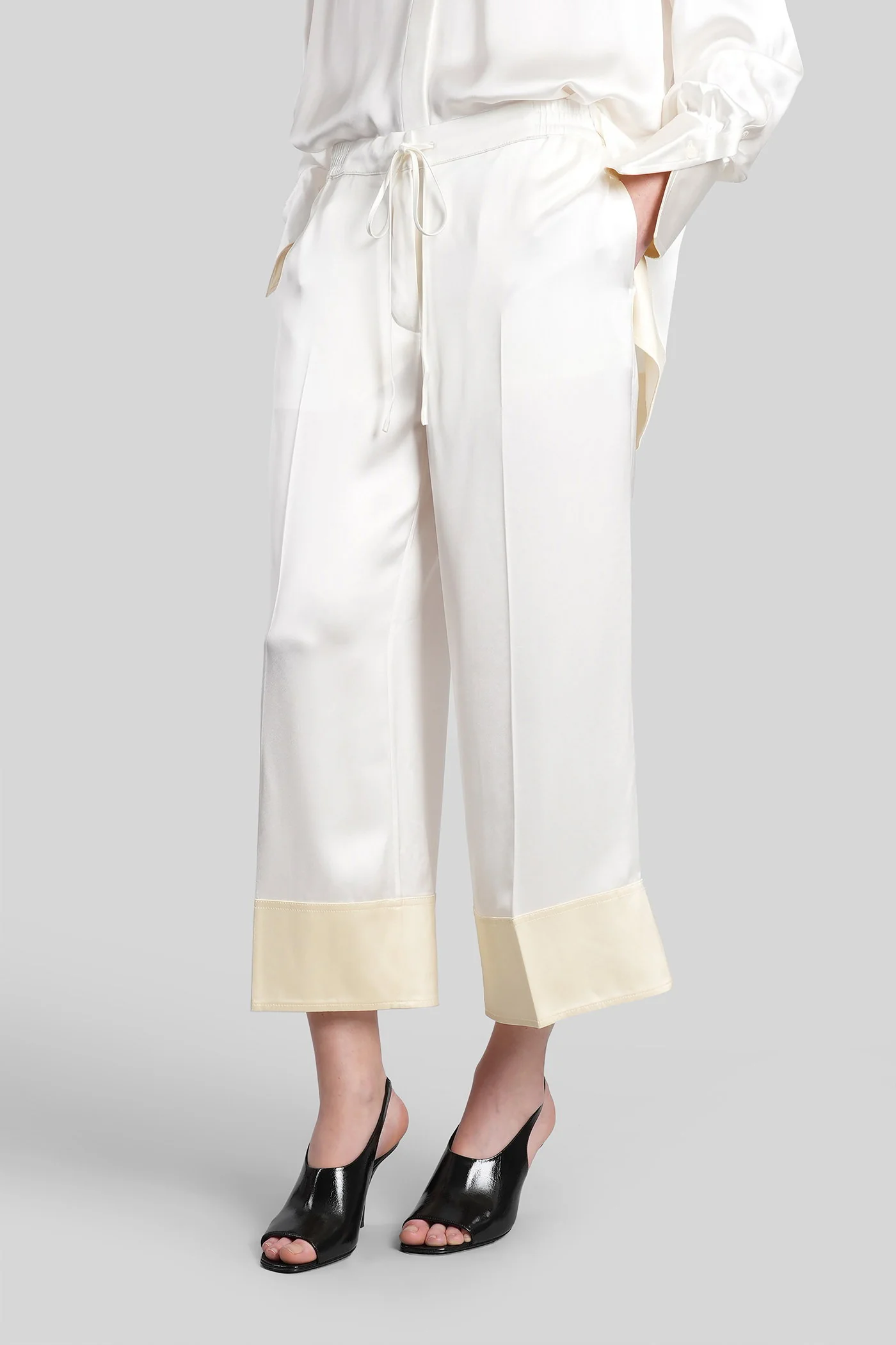 Pants in white viscose - Image 4