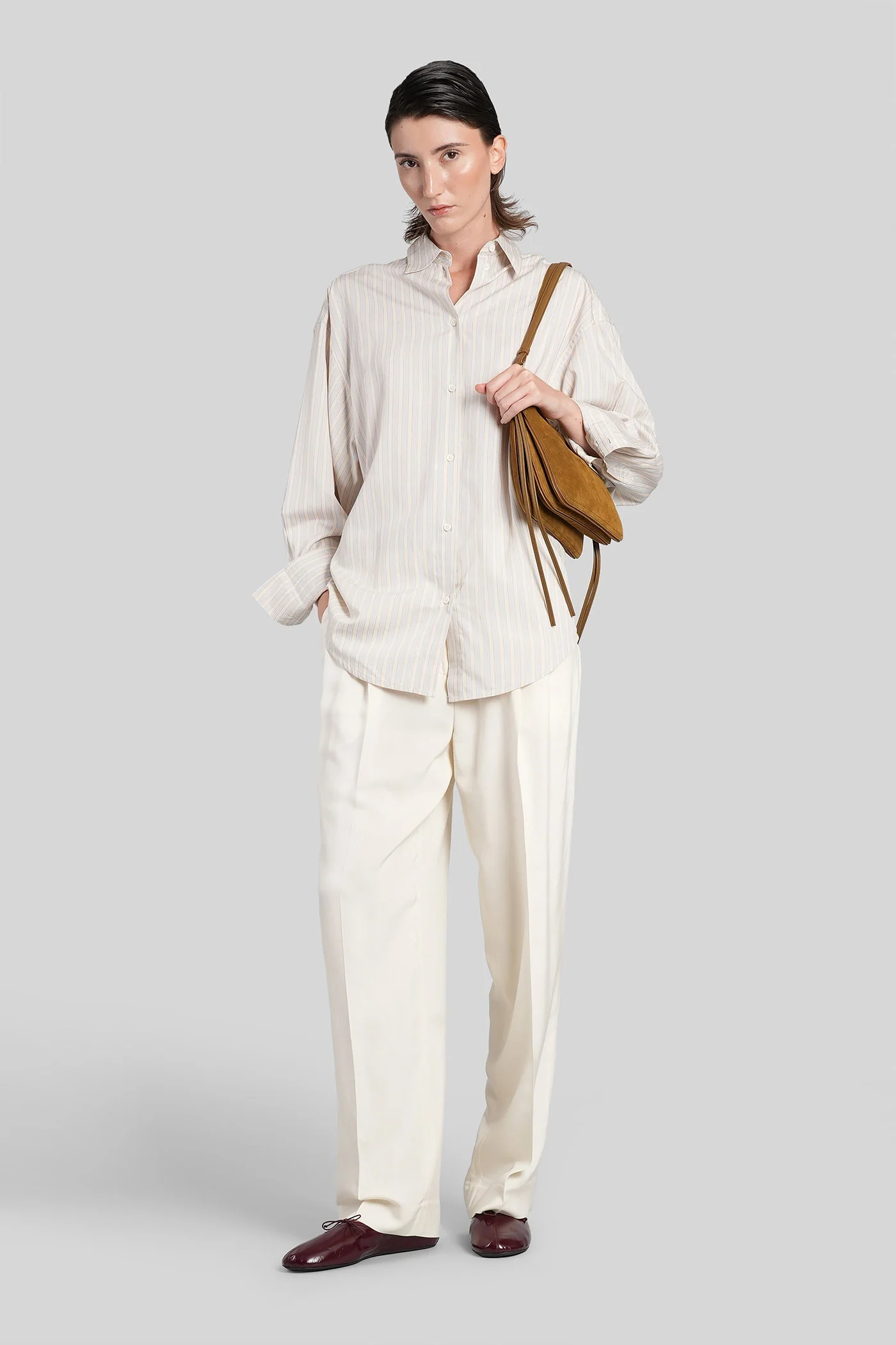 Shirt in beige viscose - Image 2