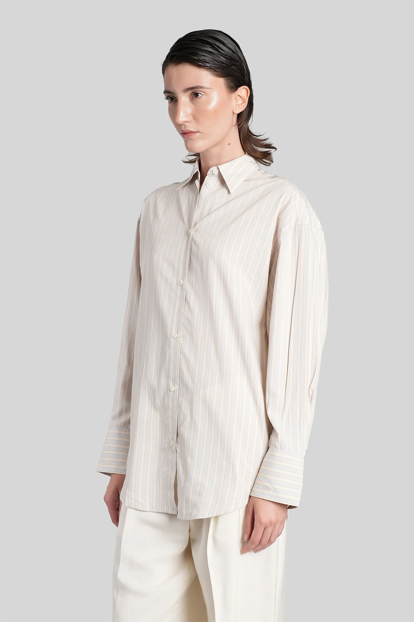 Shirt in beige viscose - Image 4