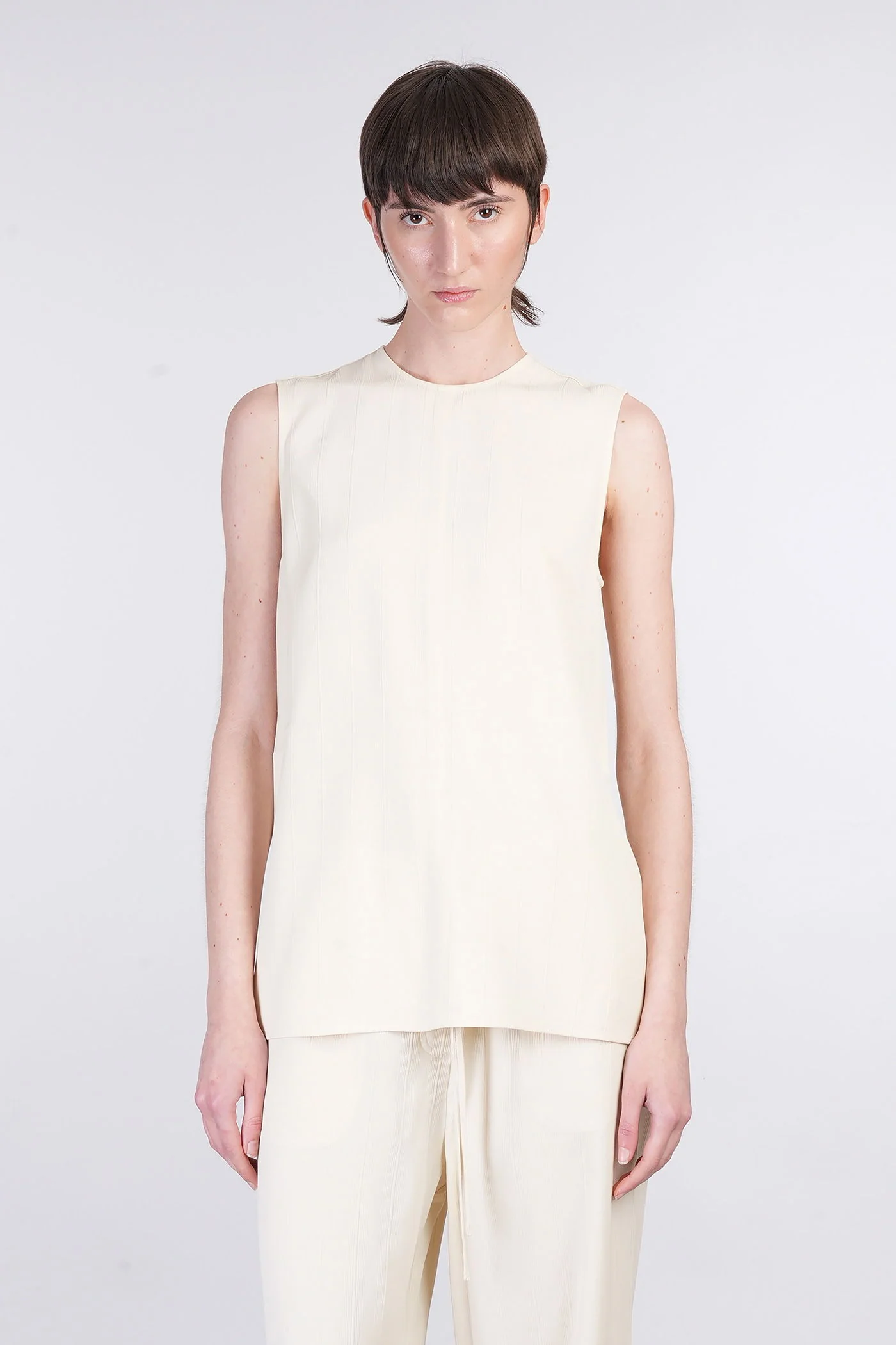 Topwear in beige viscose