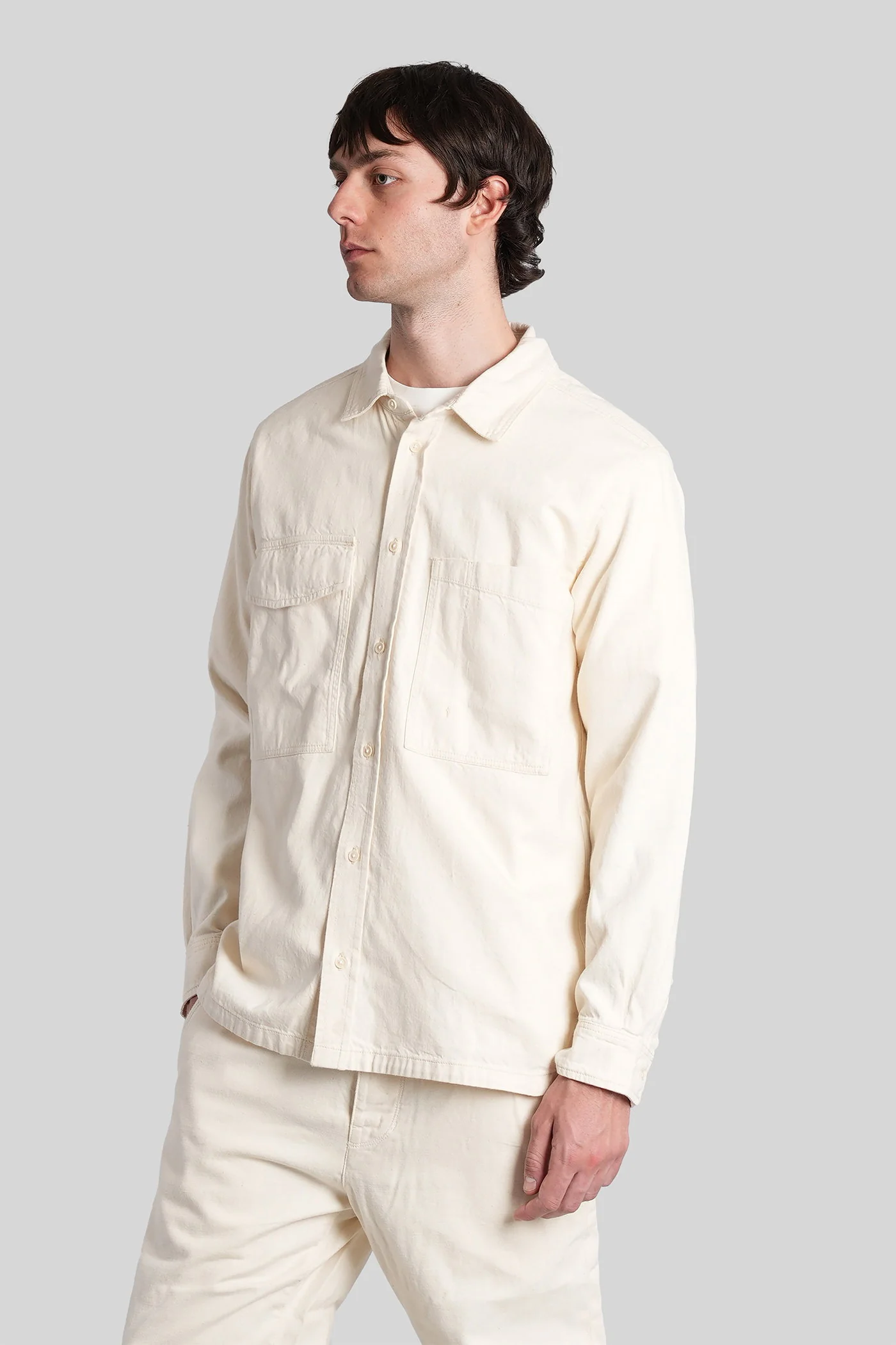 Shirt in beige cotton - Image 4