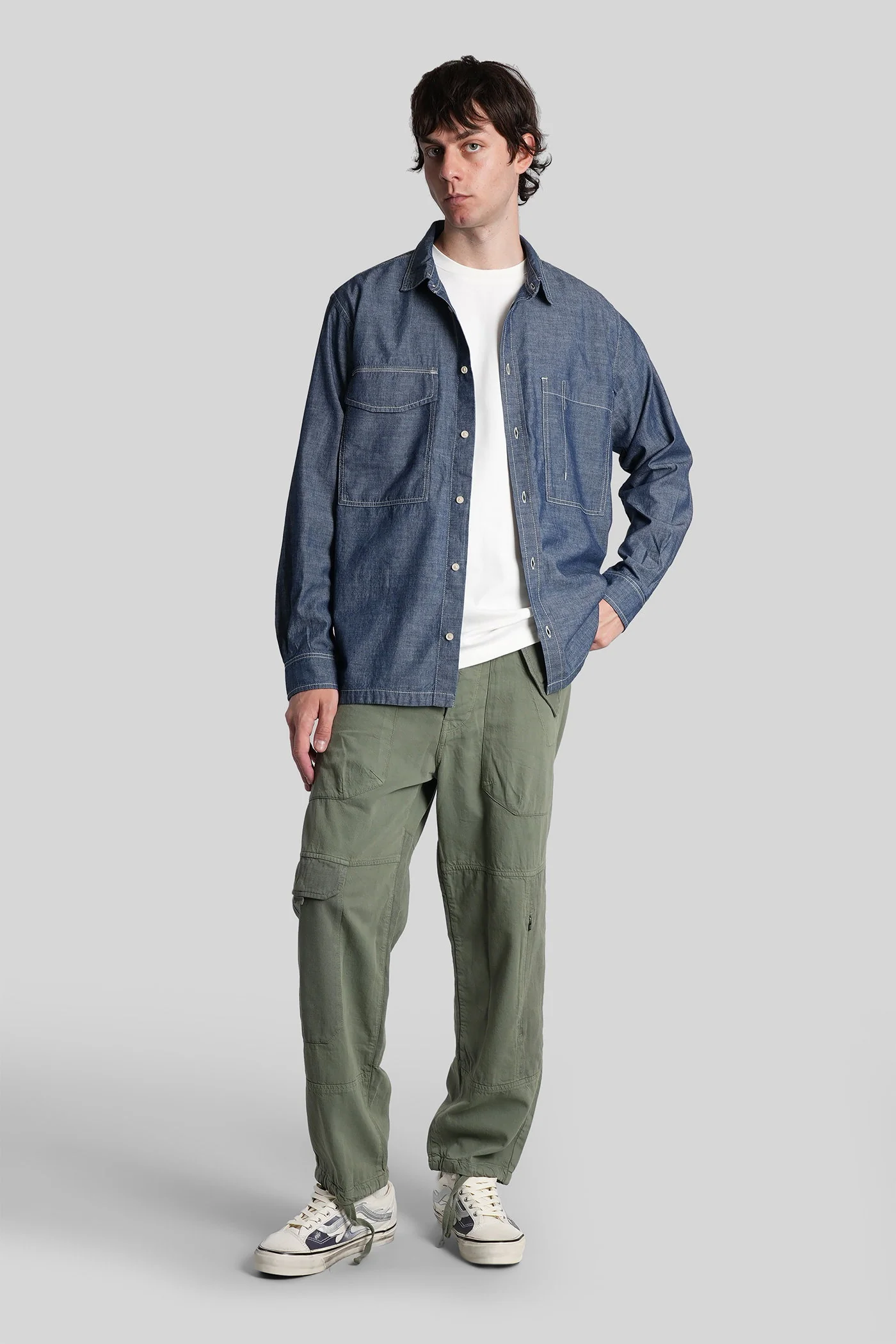 Shirt in blue cotton - Image 2