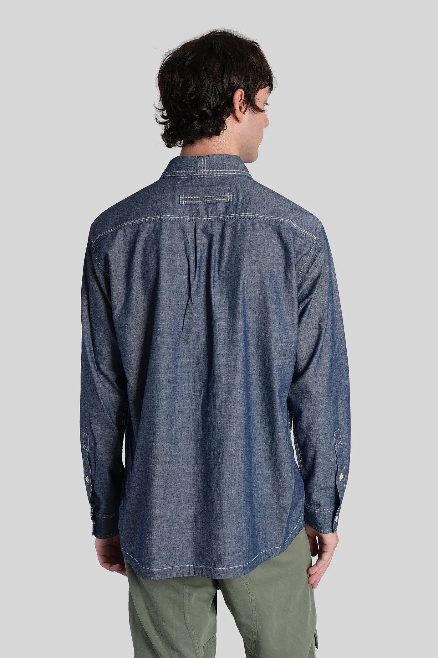 Shirt in blue cotton - Image 3