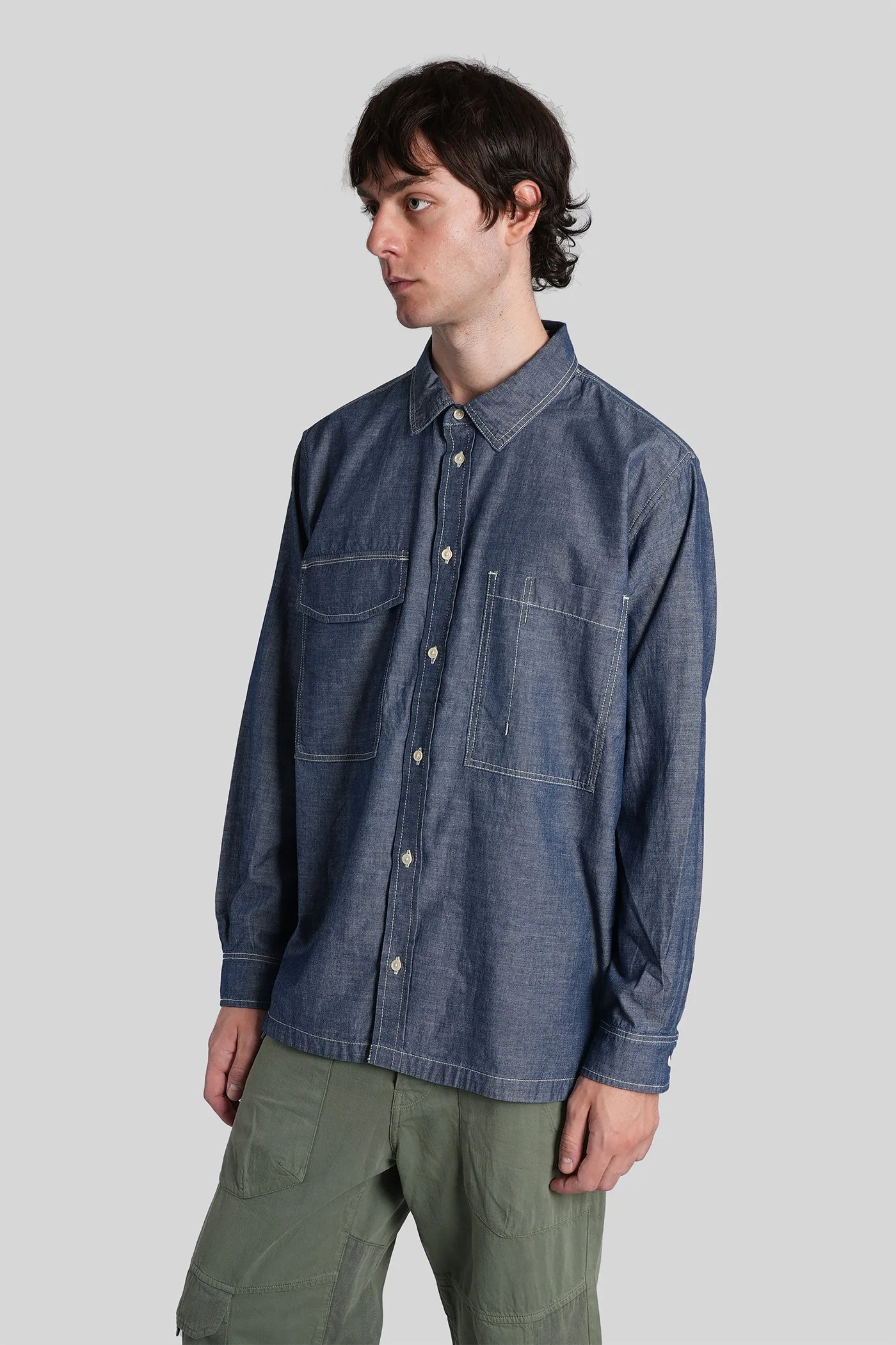 Shirt in blue cotton - Image 4