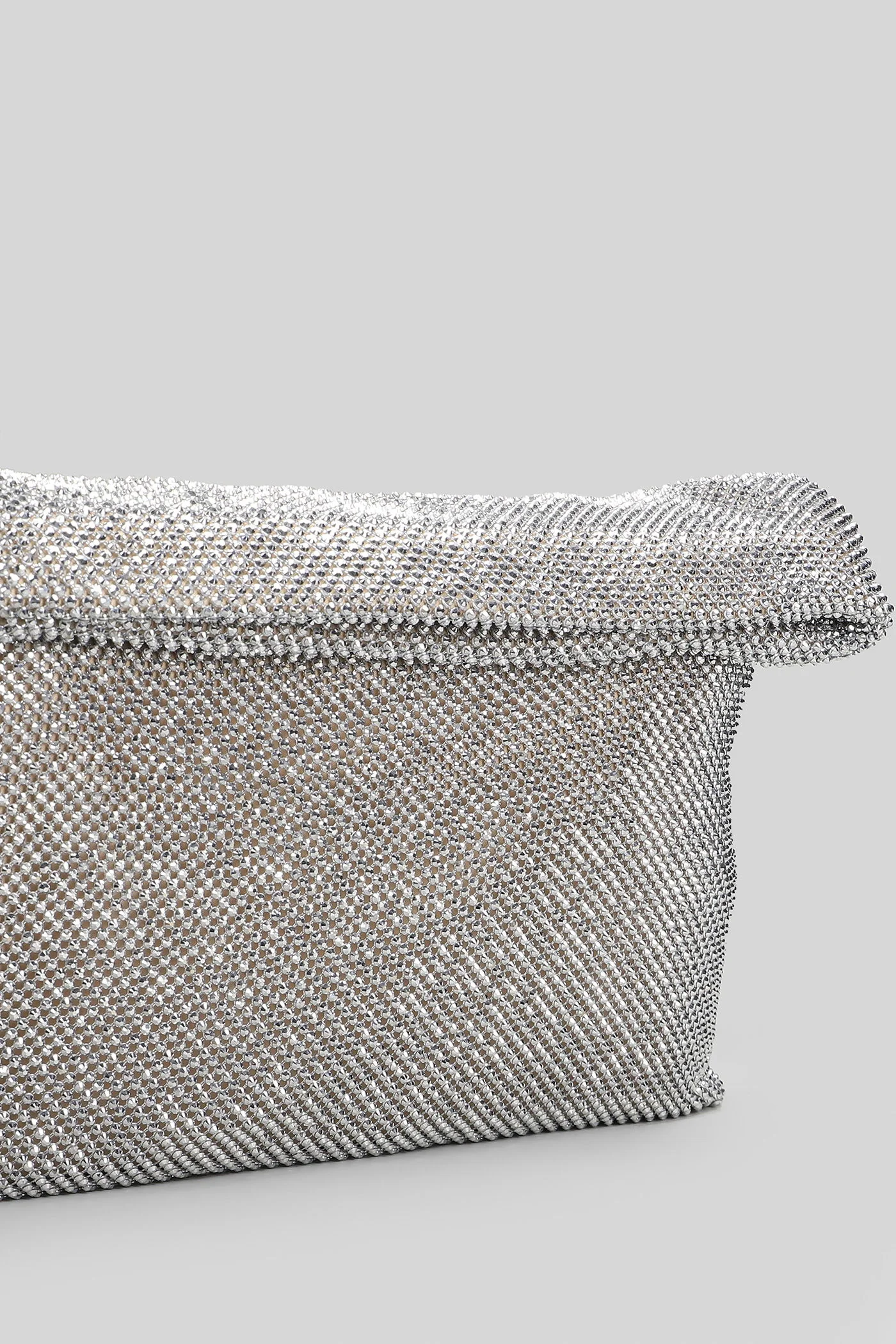 Dunham Clutch in silver polyester - Image 4