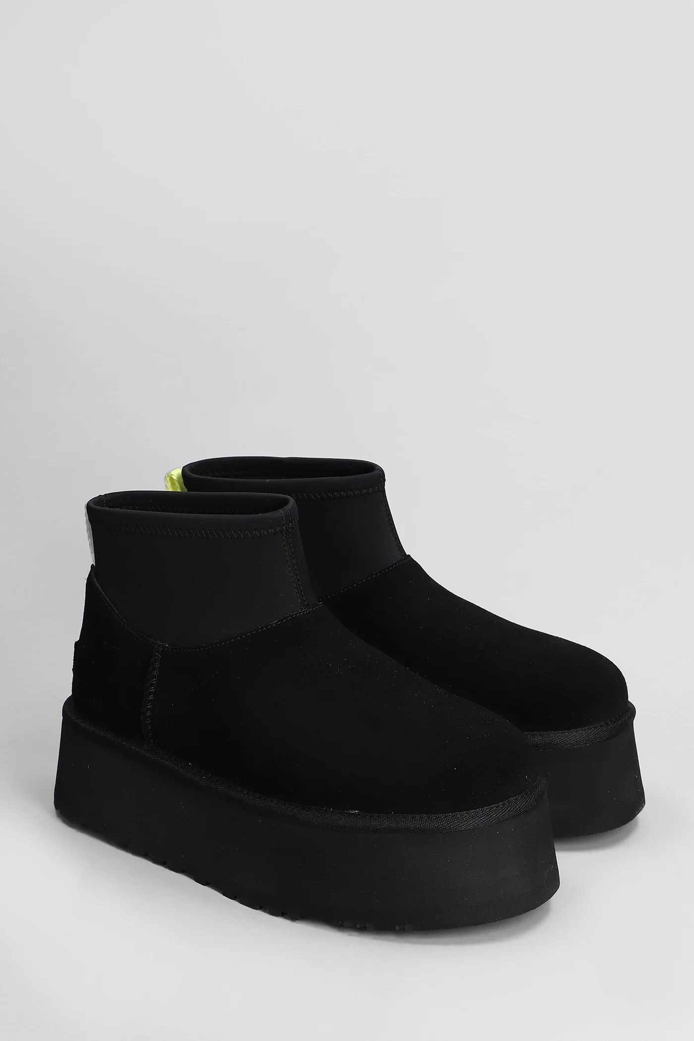 Classic Mini Dipper low heels Ankle boots in black Suede and fabric - Image 2