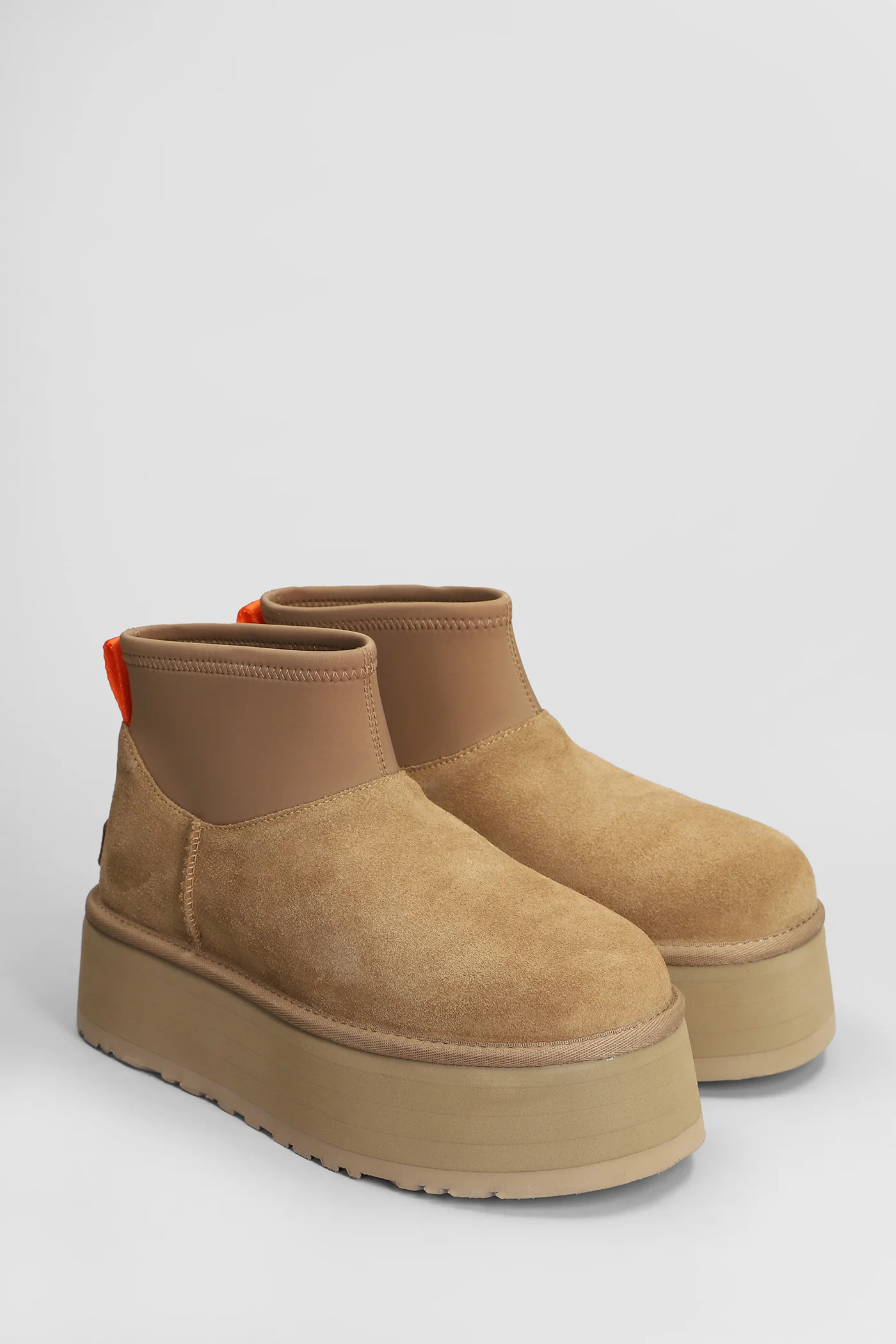 Classic Mini Dipper low heels Ankle boots in leather color Suede and fabric - Image 2