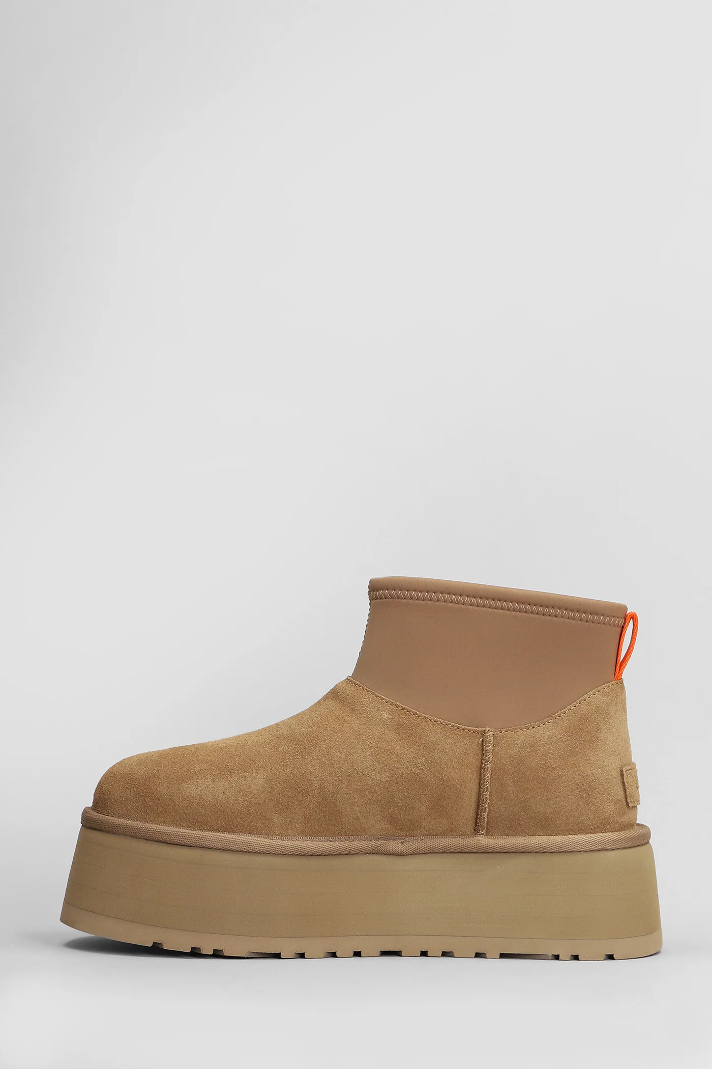 Classic Mini Dipper low heels Ankle boots in leather color Suede and fabric - Image 3