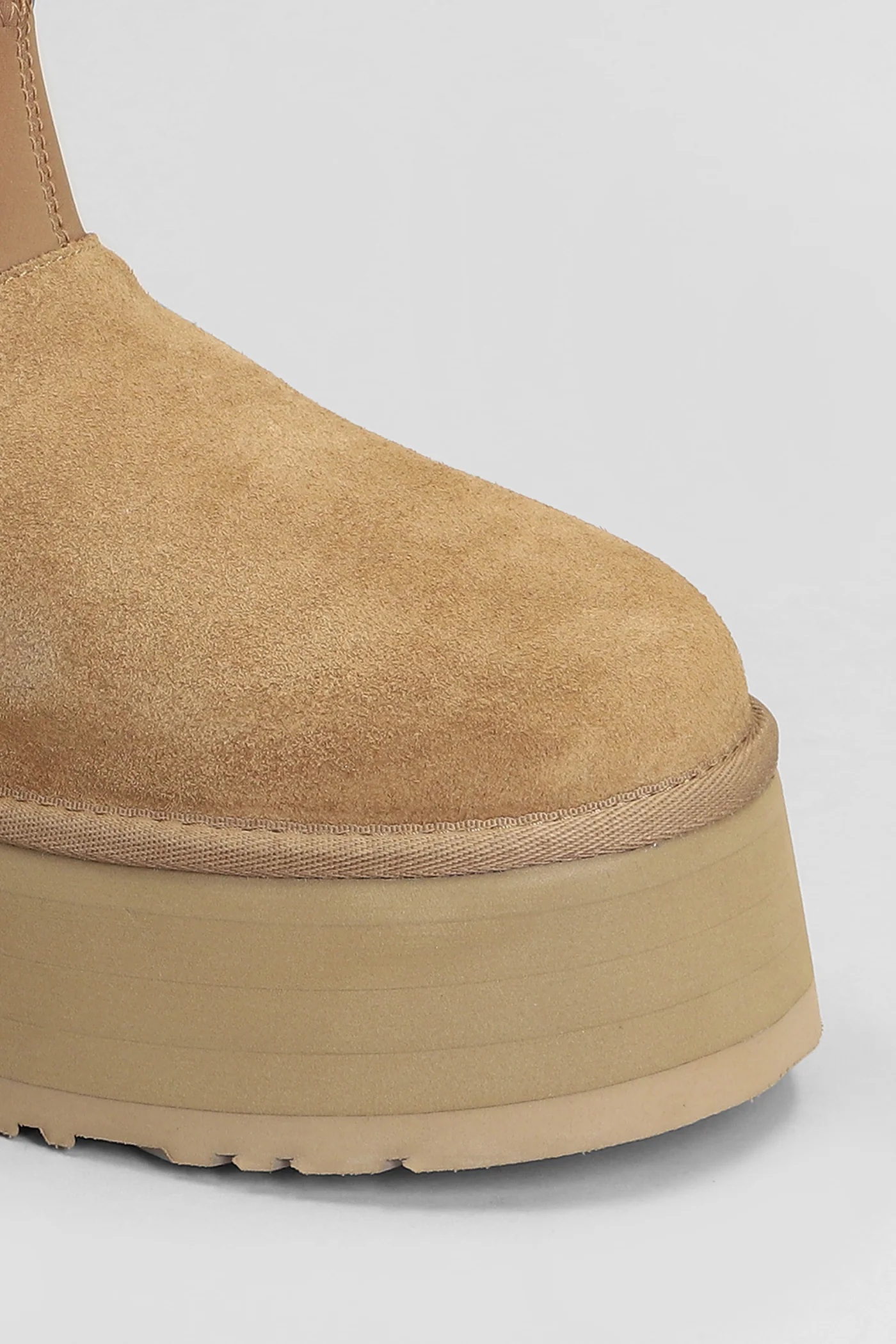 Classic Mini Dipper low heels Ankle boots in leather color Suede and fabric - Image 5