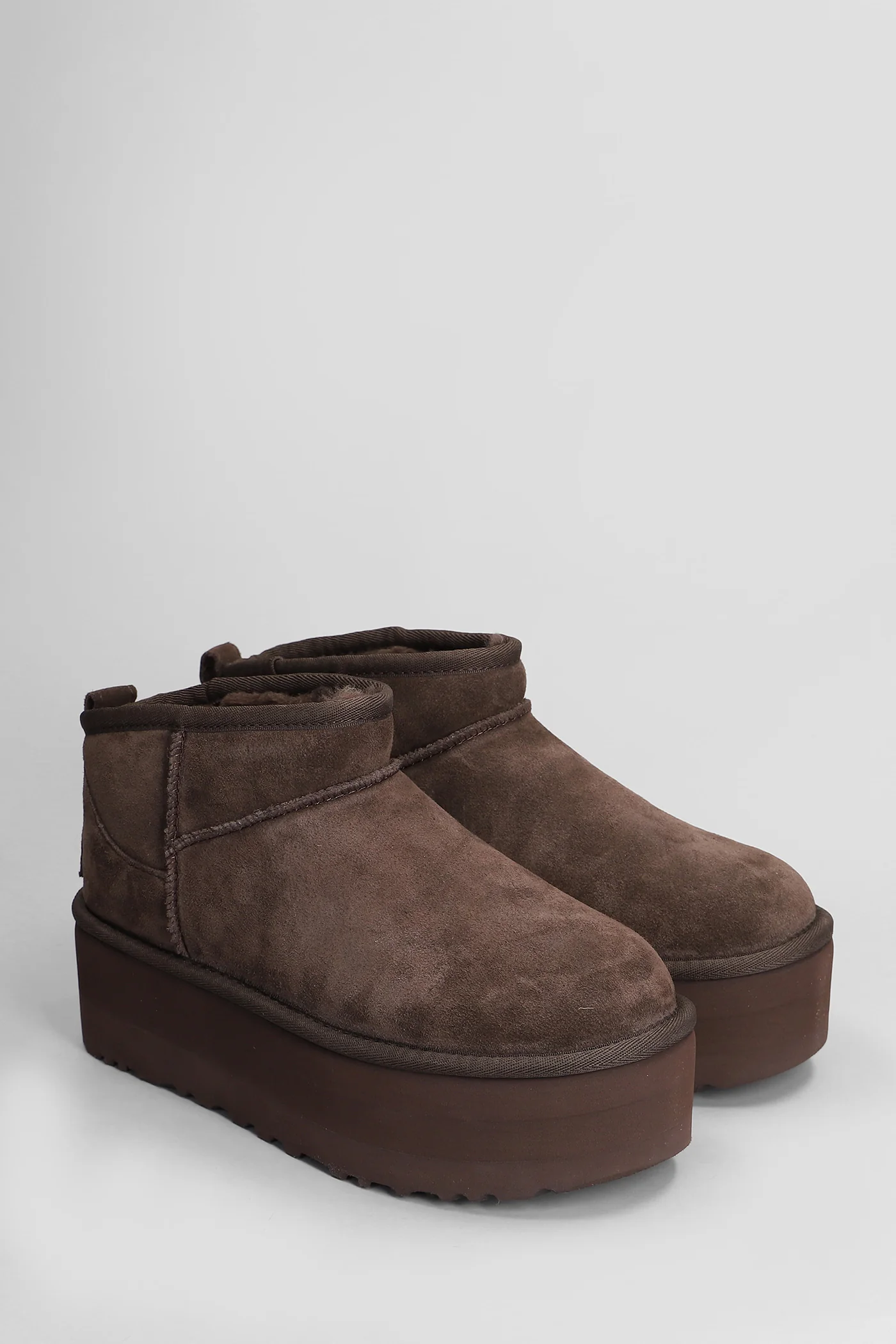 Classic Ultra Mini low heels Ankle boots in brown suede - Image 2