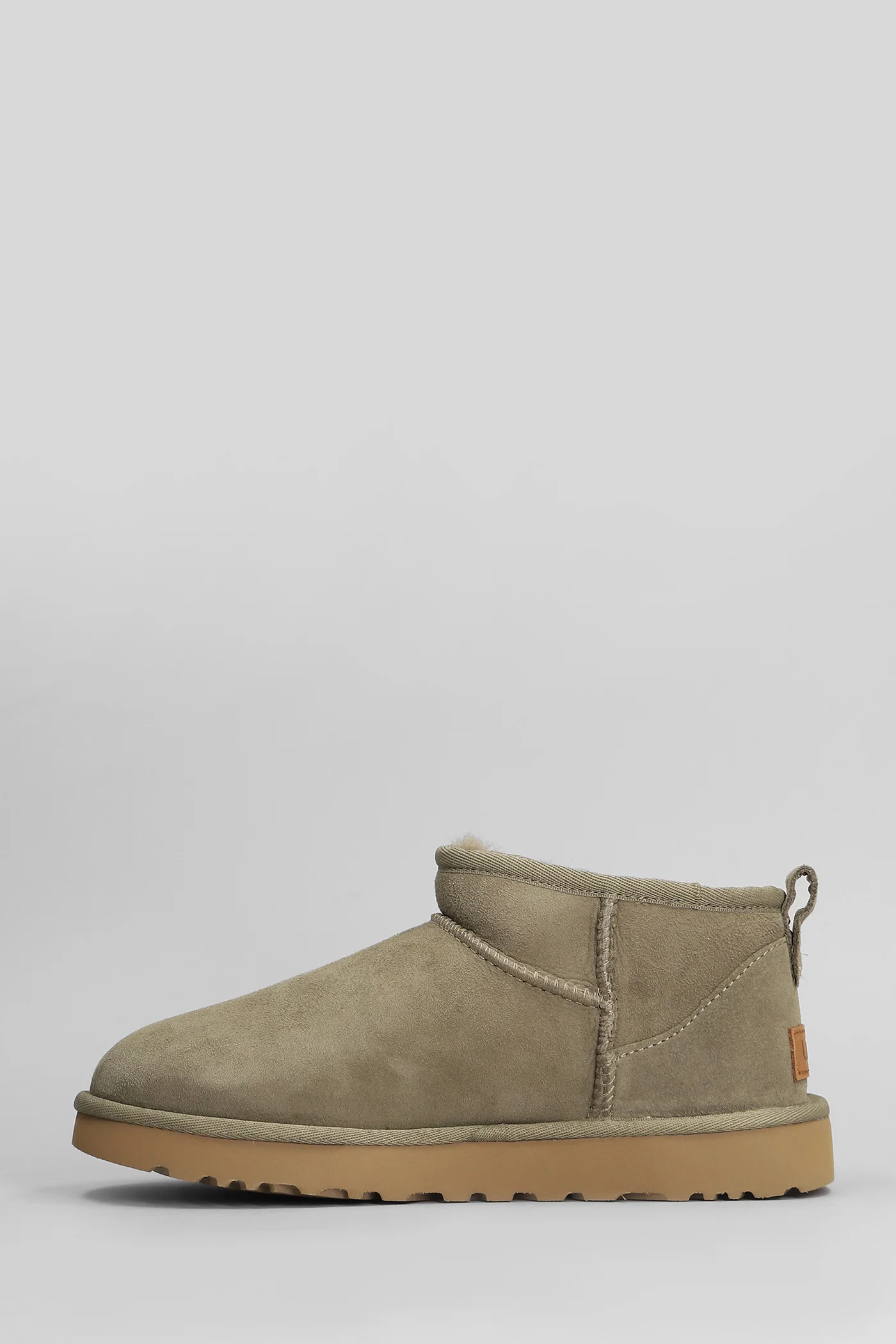 Classic Ultra Mini low heels Ankle boots in green suede - Image 3