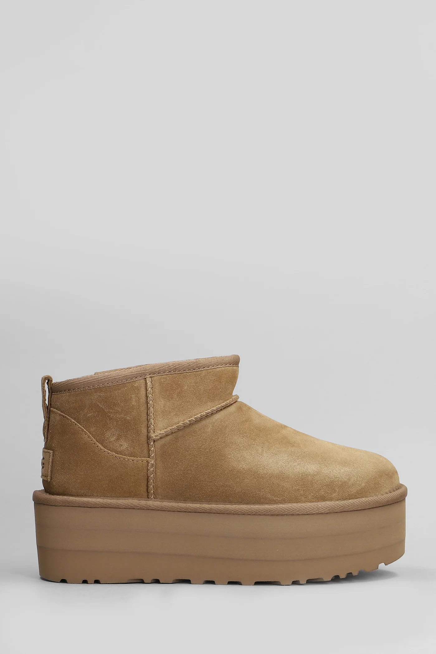 Classic Ultra Mini low heels Ankle boots in leather color suede
