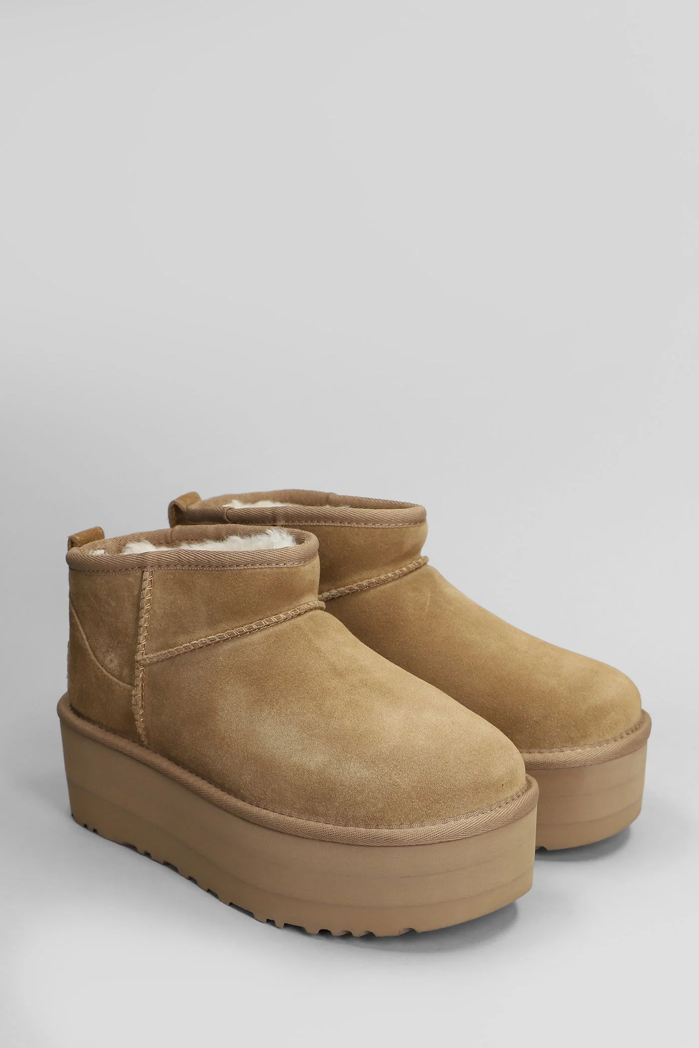 Classic Ultra Mini P low heels Ankle boots in leather color suede - Image 2