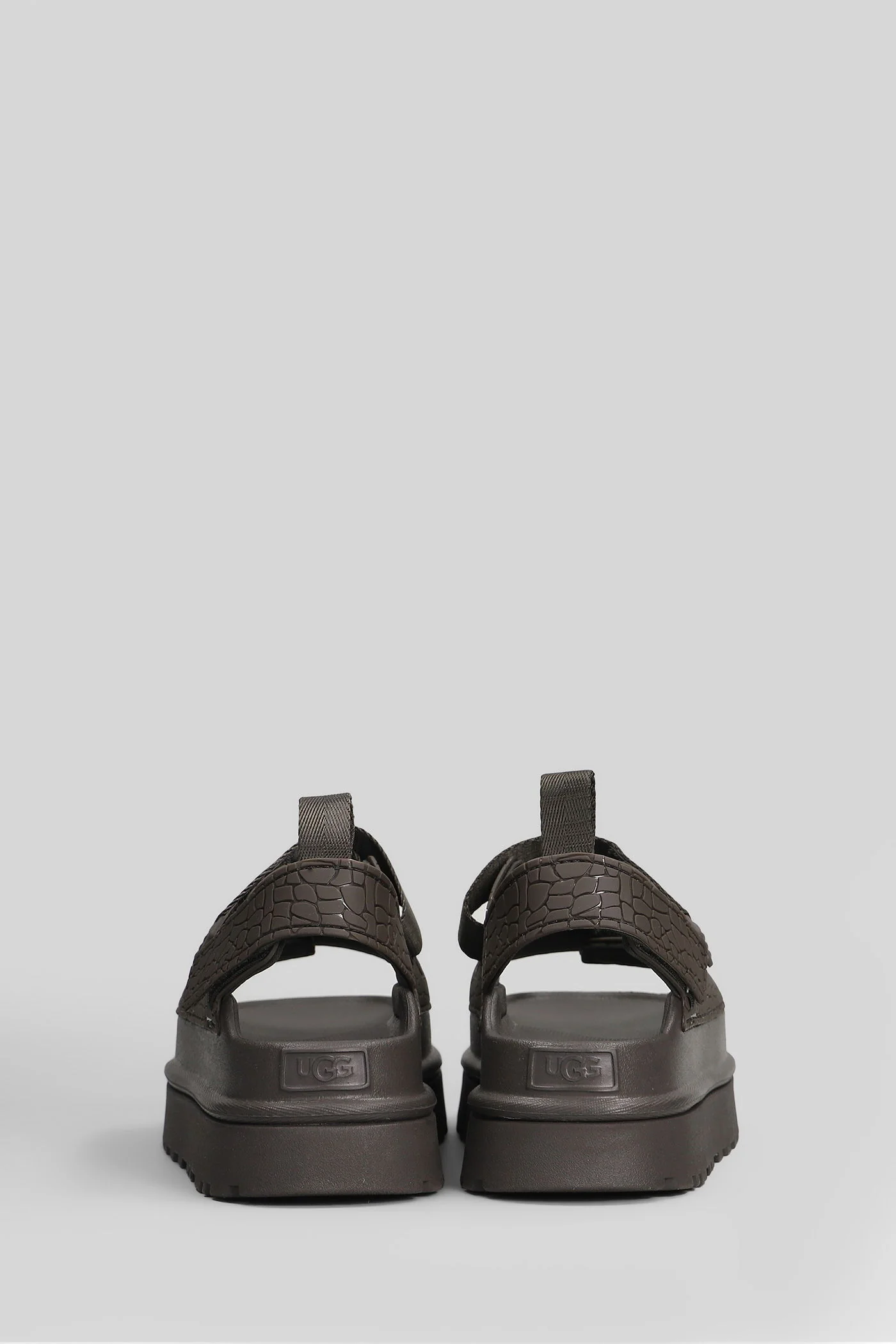 Goldenglow Embossed Sandals in brown rubber/plasic - Image 4