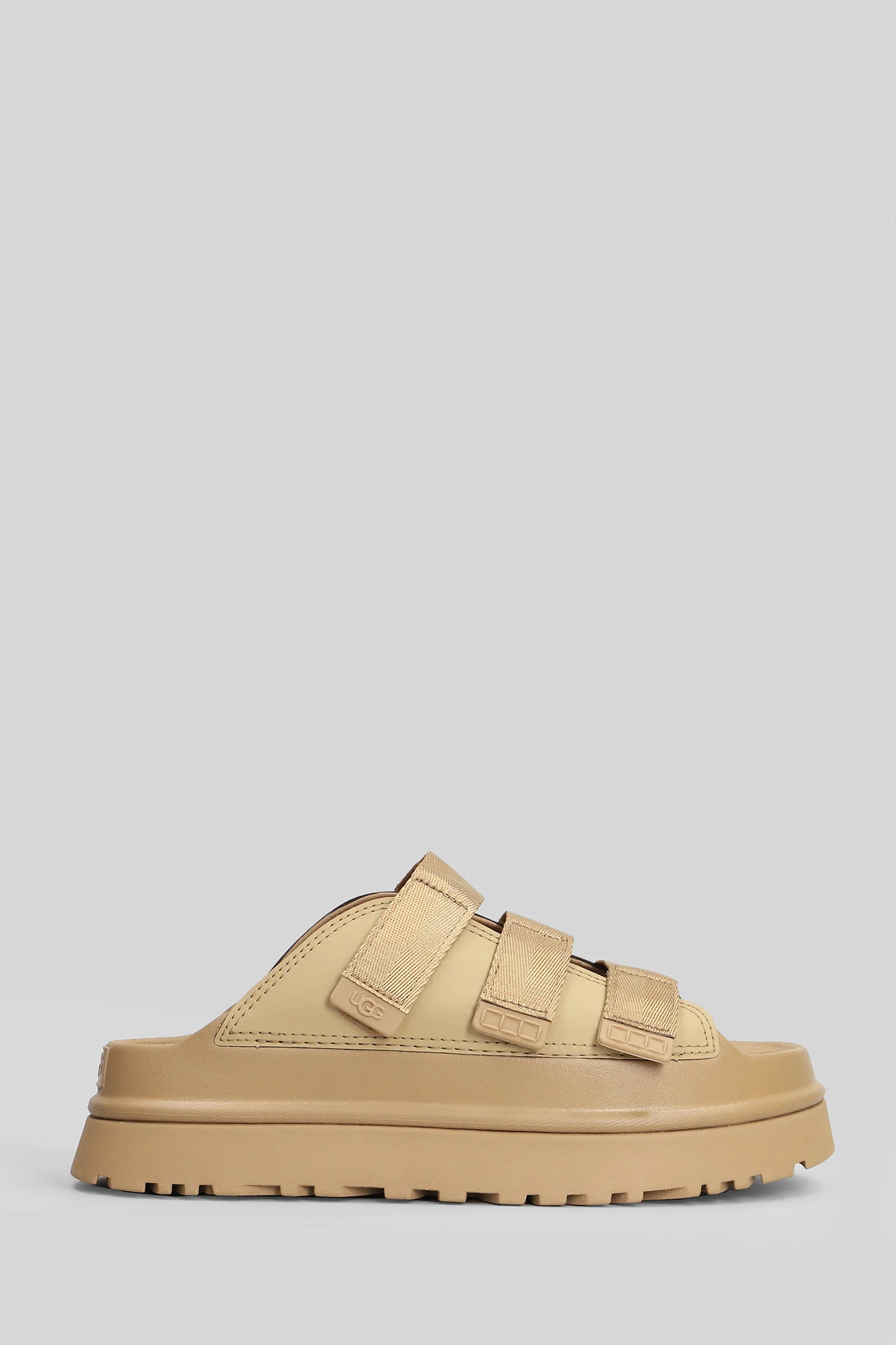 Goldenglow Slide in beige suede