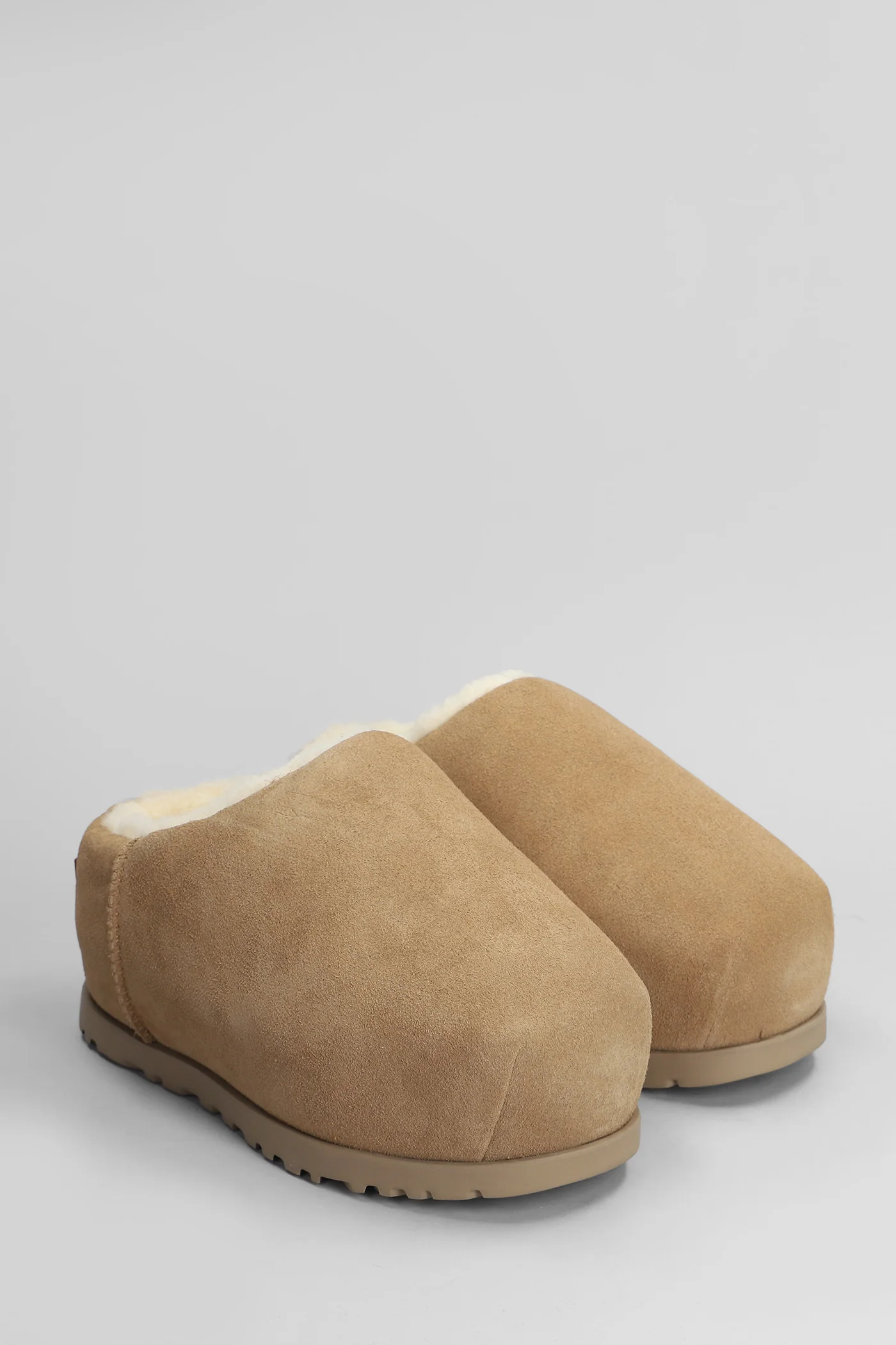 Pumped Slide Slipper-Mule in leather color suede - Image 2