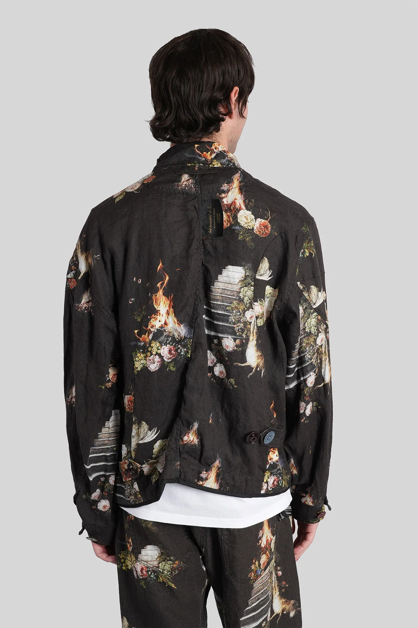 Casual jacket in black linen - Image 3